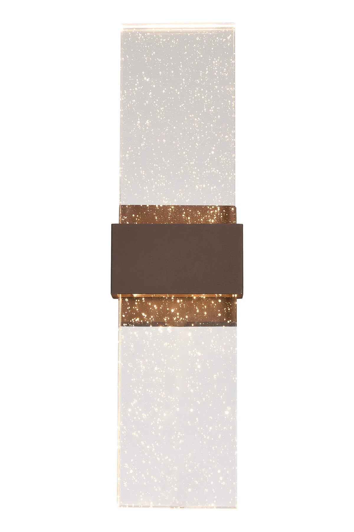 Fabula Havant IP65 Up/Down LED Wall Light – Cacao & Bubble Glass