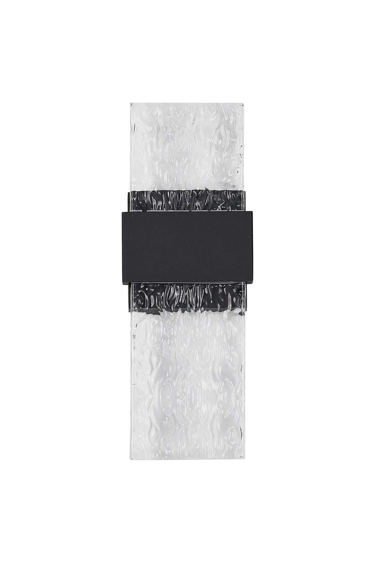 Fabula Havant IP65 Up/Down LED Wall Light – Black & Seiche Textured Glass