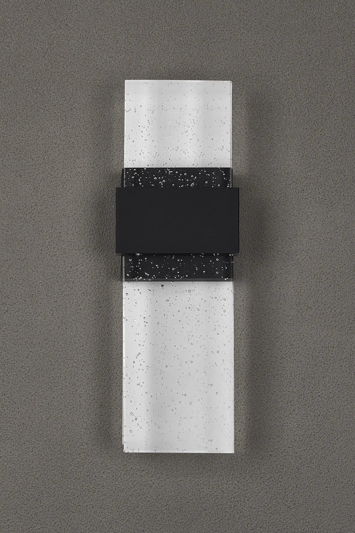 Fabula Havant IP65 Up/Down LED Wall Light – Black & Bubble Glass