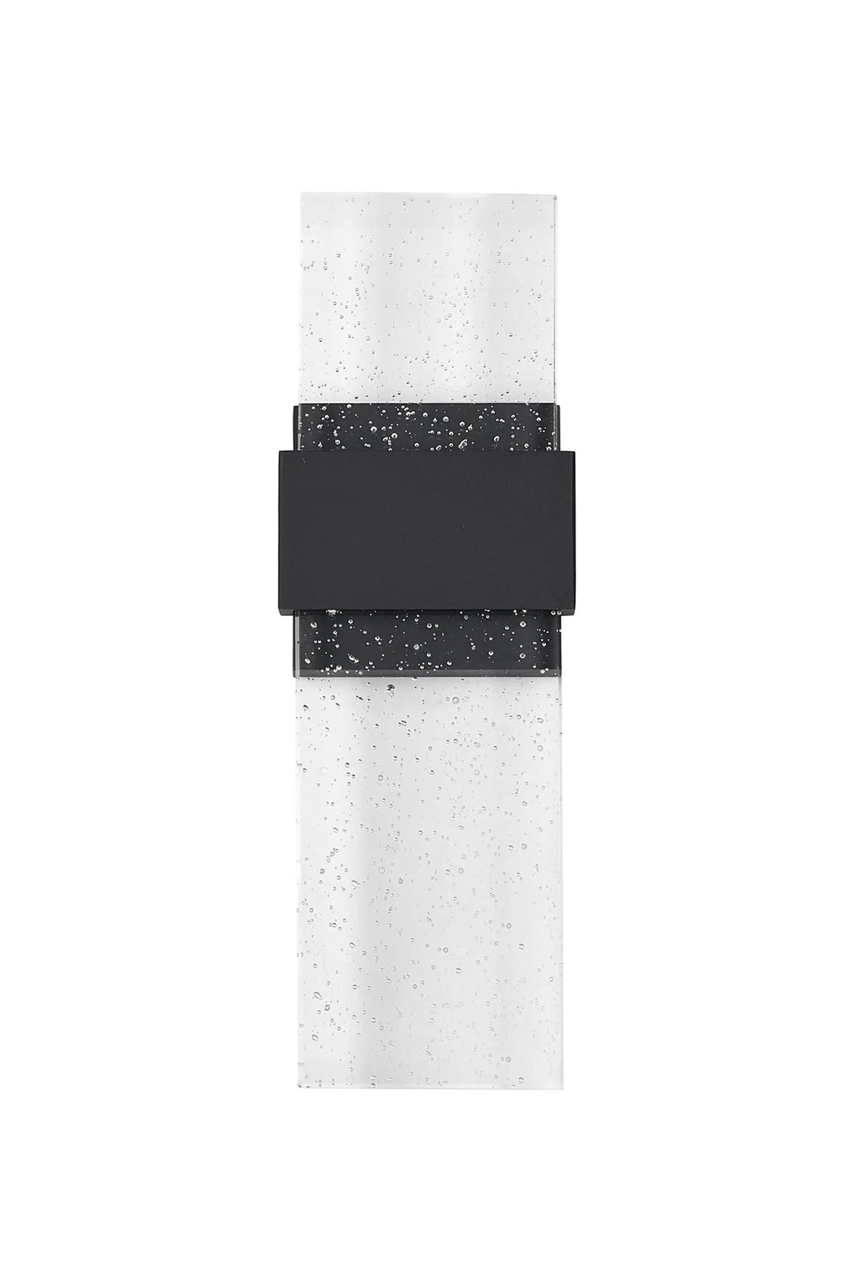 Fabula Havant IP65 Up/Down LED Wall Light – Black & Bubble Glass