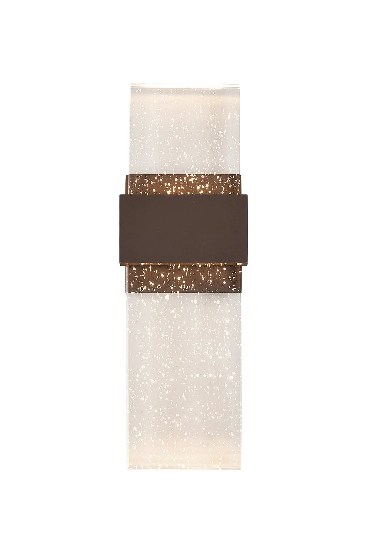 Fabula Havant IP65 Up/Down LED Wall Light – Cacao & Bubble Glass