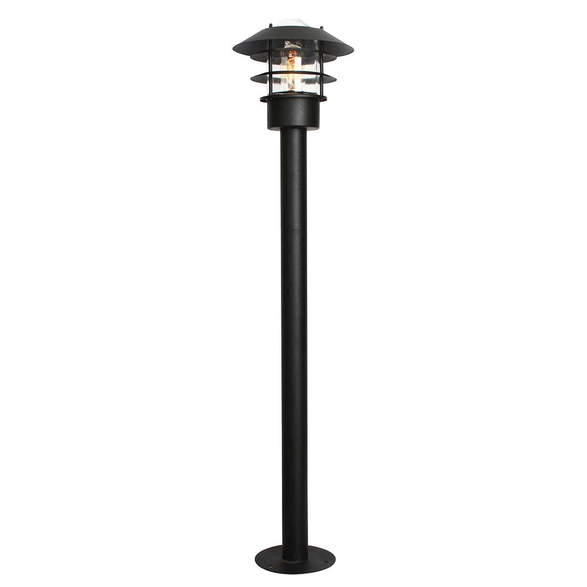 Elstead Helsingor Single Bollard Lantern - Black