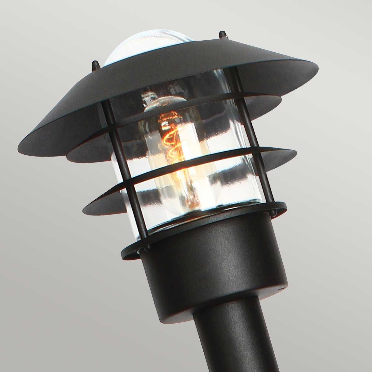 Elstead Helsingor Single Bollard Lantern - Black