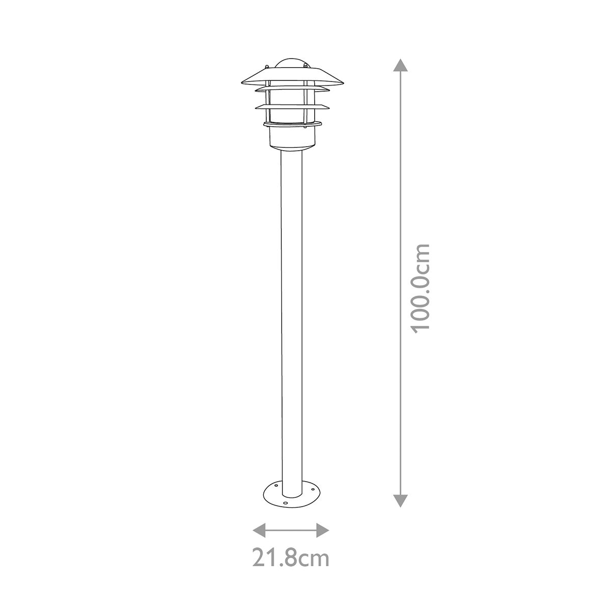 Elstead Helsingor Single Bollard Lantern - Black