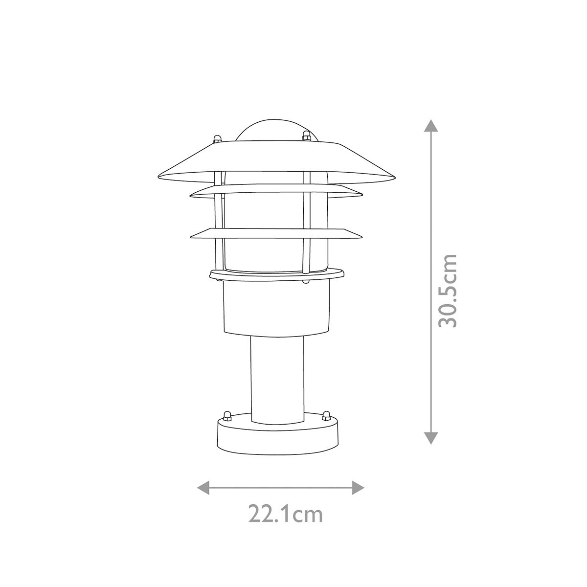 Elstead Helsingor Single Pedestal Lantern - Black