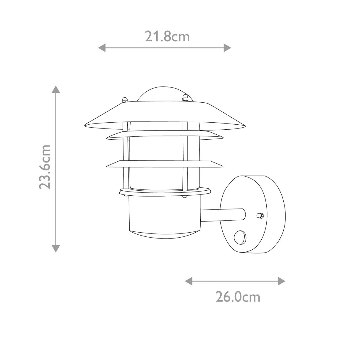 Elstead Helsingor Single PIR Wall Lantern - Black