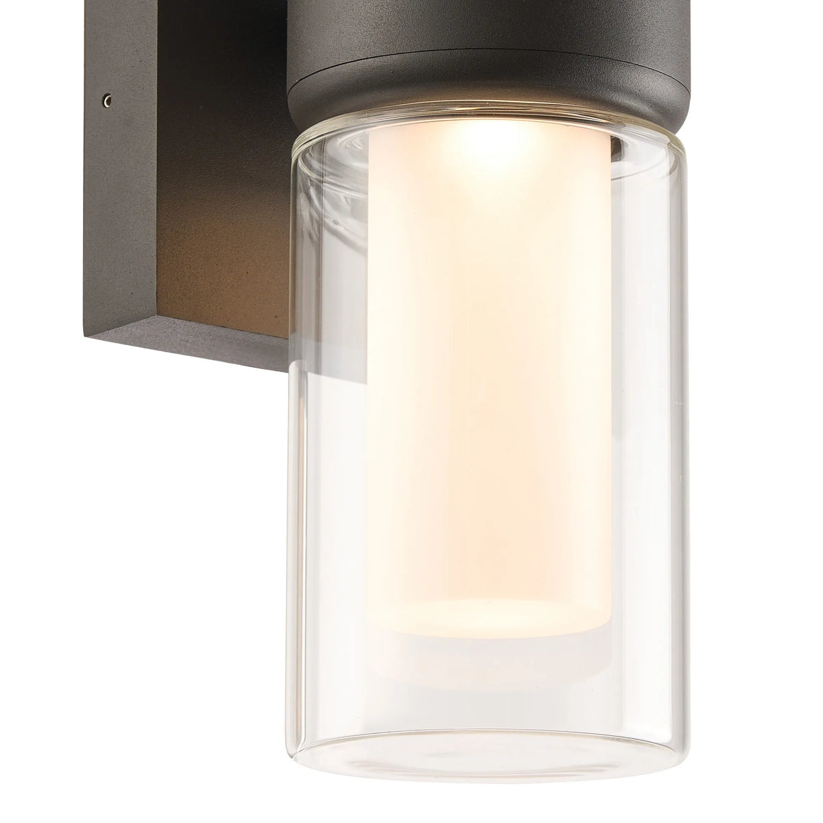 Fabula Henley Lamp 1 x GU10 Wall Light – 12 cm – Black & Clear & Frosted Shade (A) 150mm – IP65