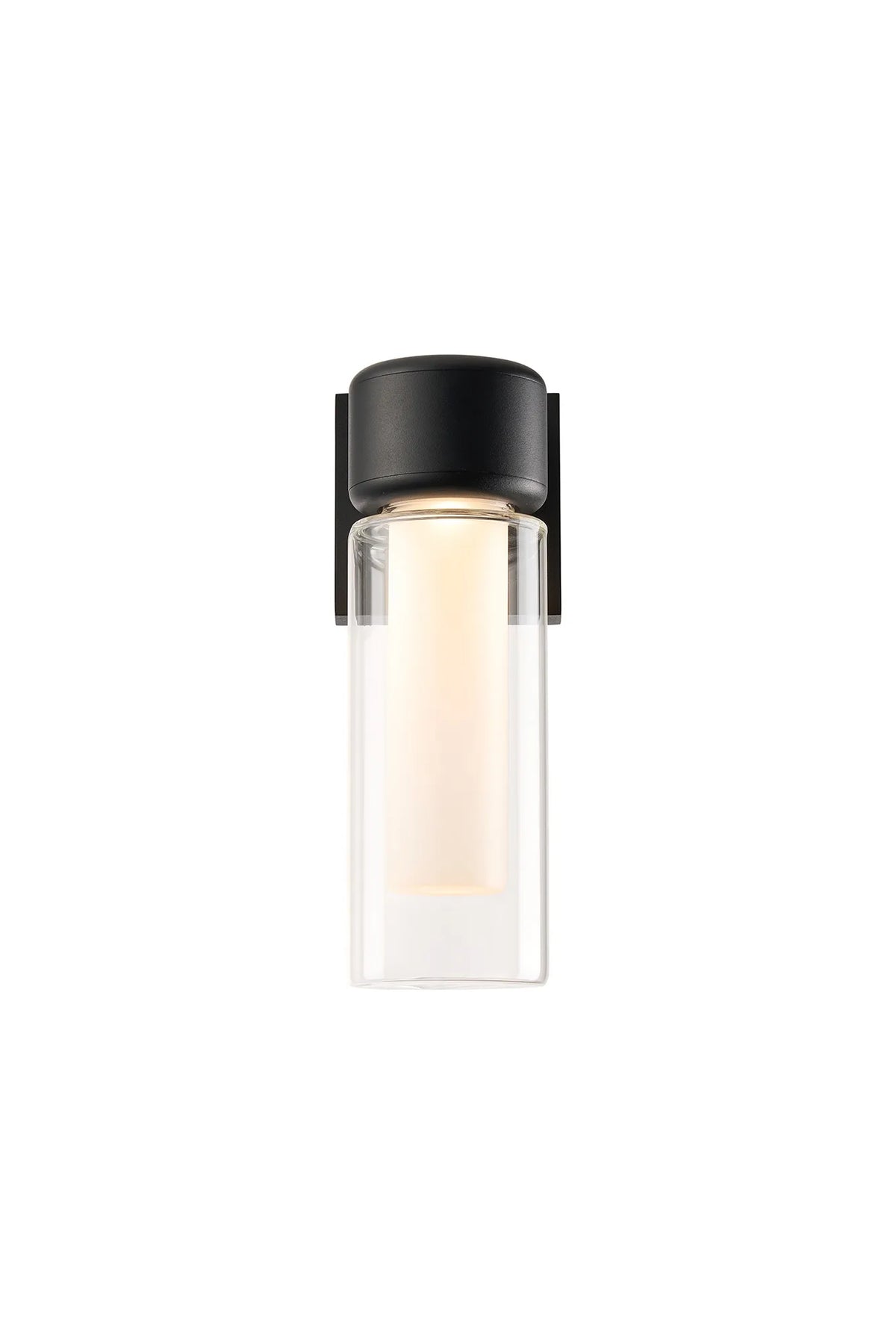 Fabula Henley Lamp 1 x GU10 Wall Light – 12 cm – Black & Clear & Frosted Shade (A) 230mm – IP65