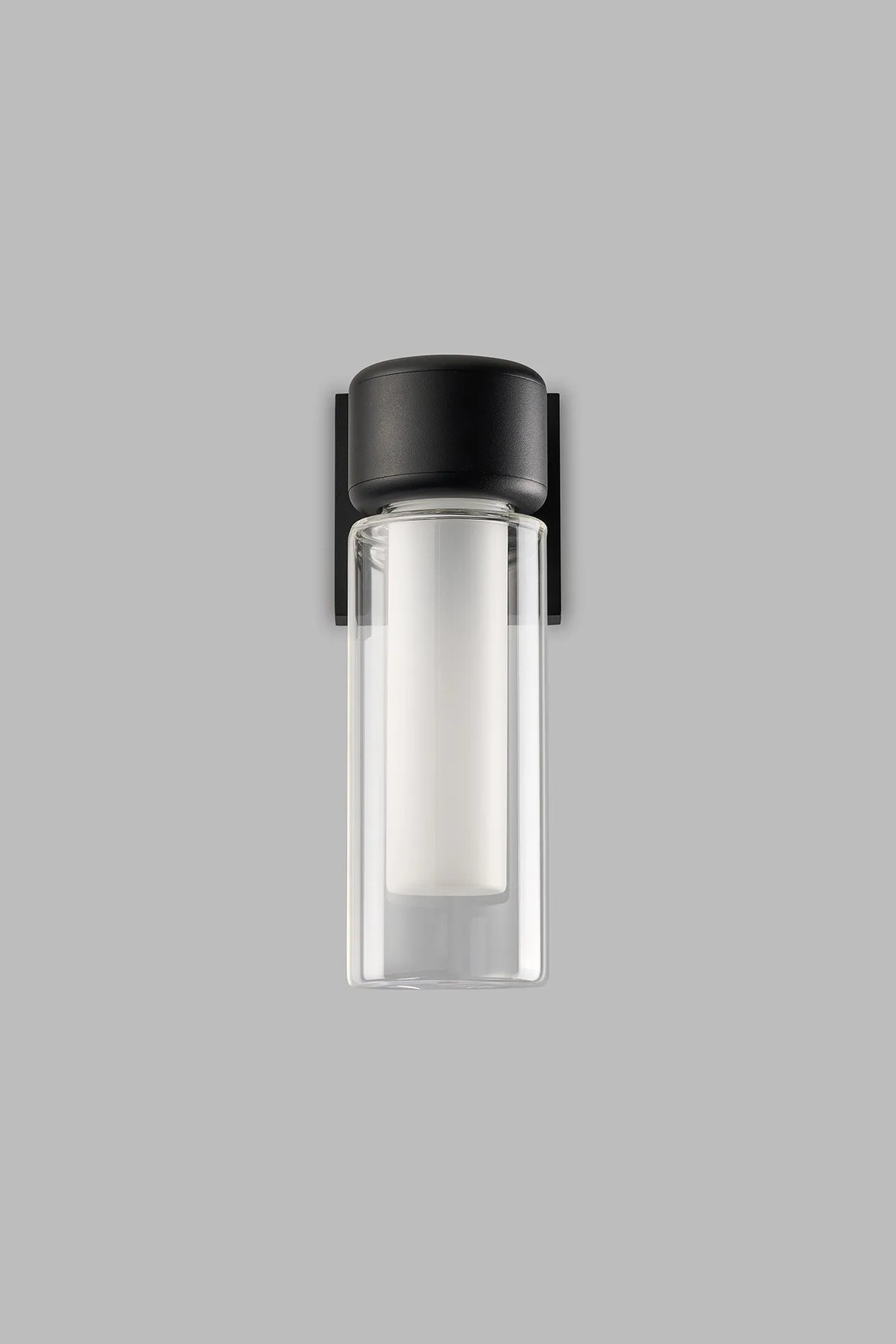 Fabula Henley Lamp 1 x GU10 Wall Light – 12 cm – Black & Clear & Frosted Shade (A) 230mm – IP65