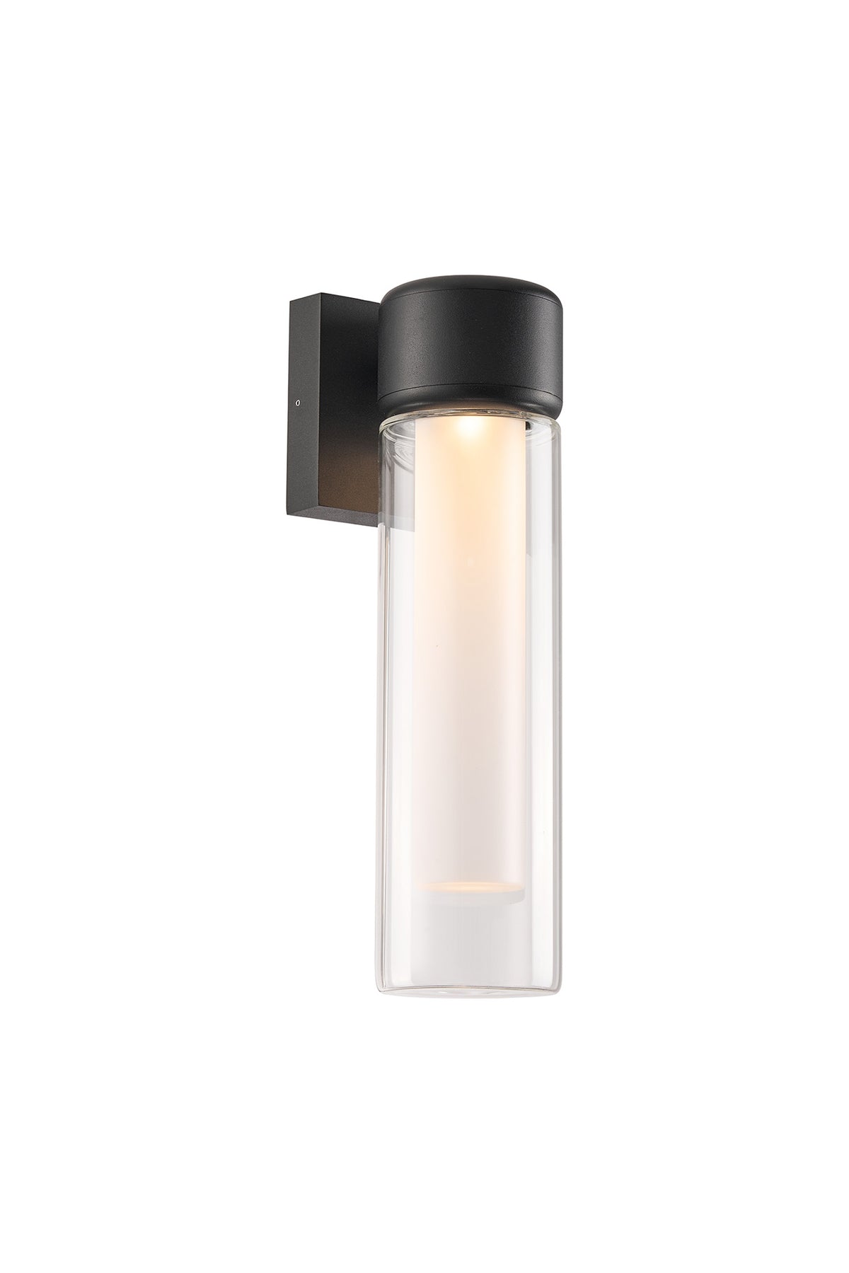 Fabula Henley Lamp 1 x GU10 Wall Light – 12 cm – Black & Clear & Frosted Shade (A) 305mm – IP65 12 cm