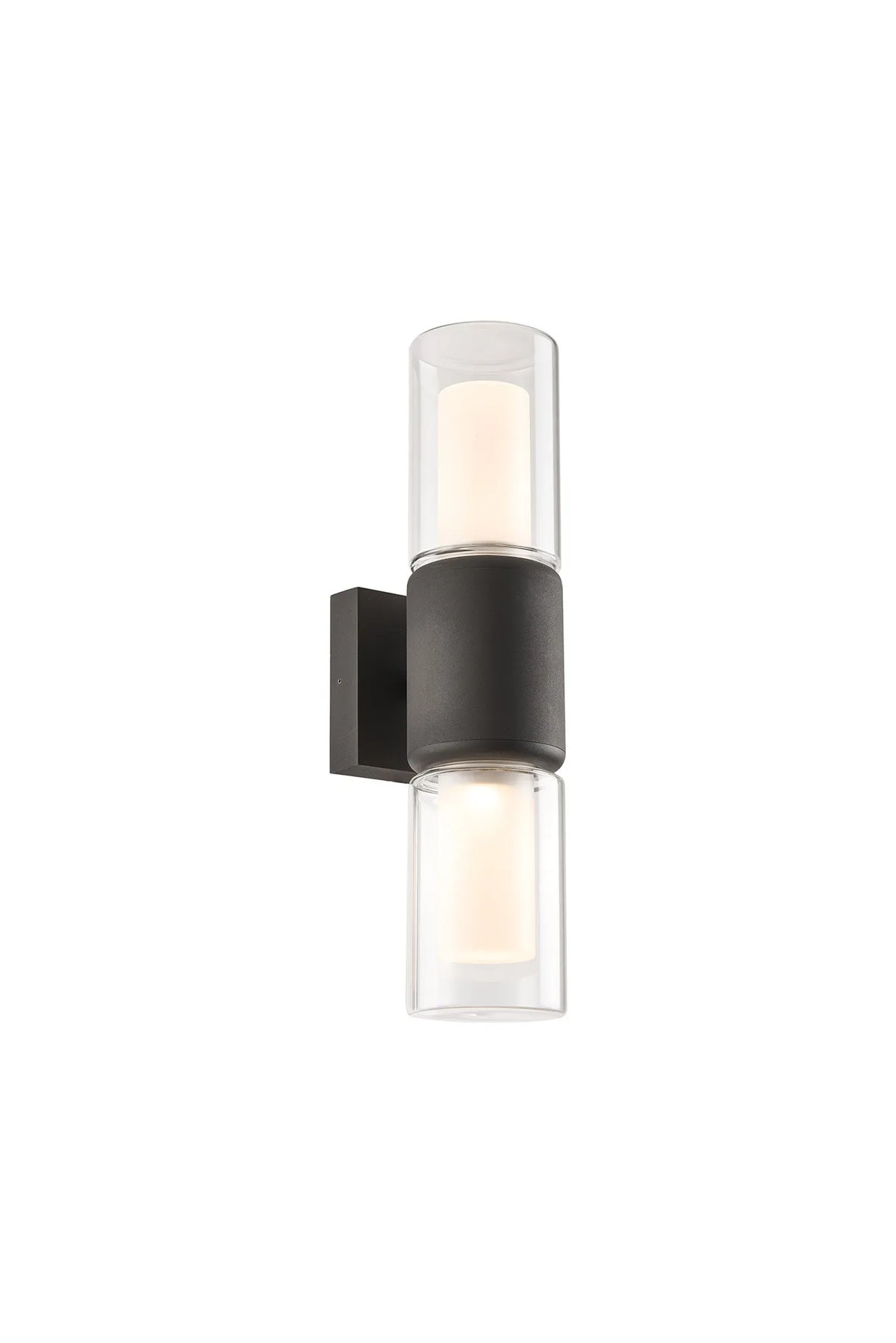 Fabula Henley IP65 2 Light Wall Light – Anthracite & Frosted Glass 43.5 cm