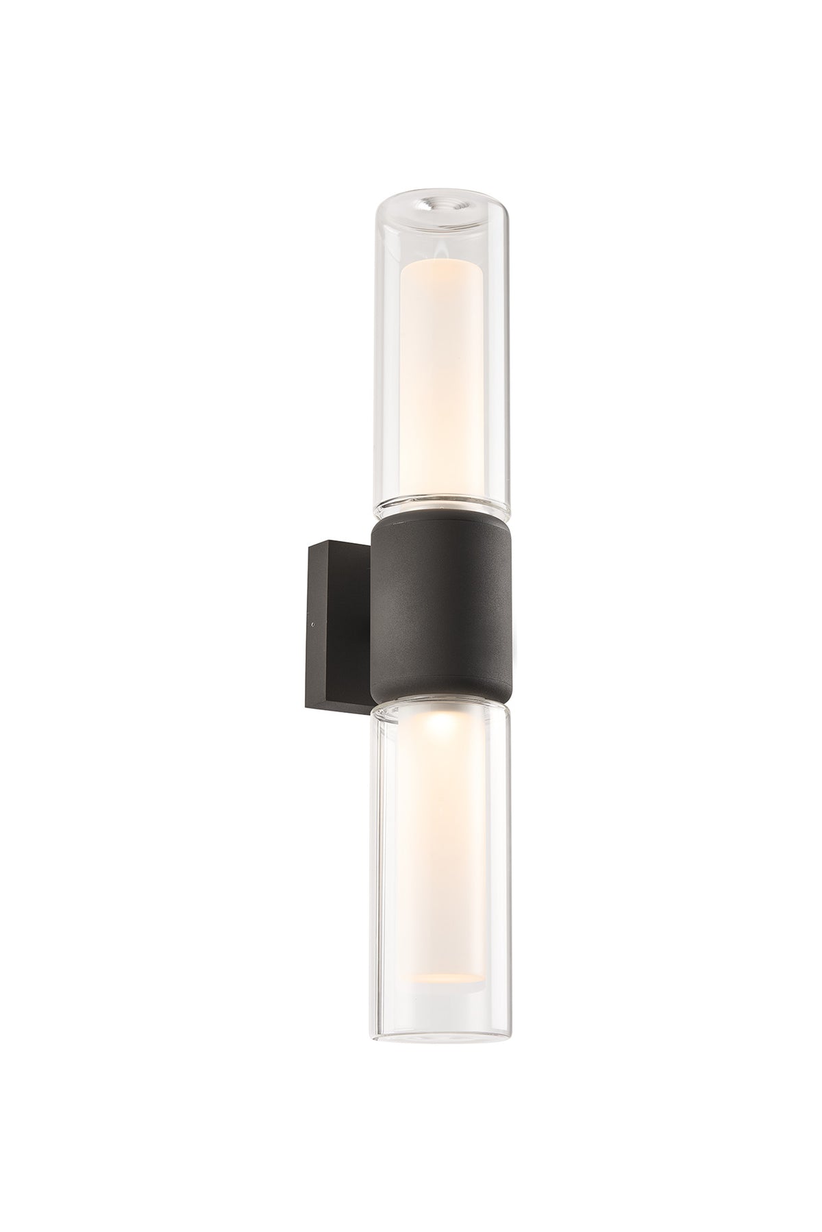 Fabula Henley IP65 2 Light Wall Light – Anthracite & Frosted Glass 58.6 cm