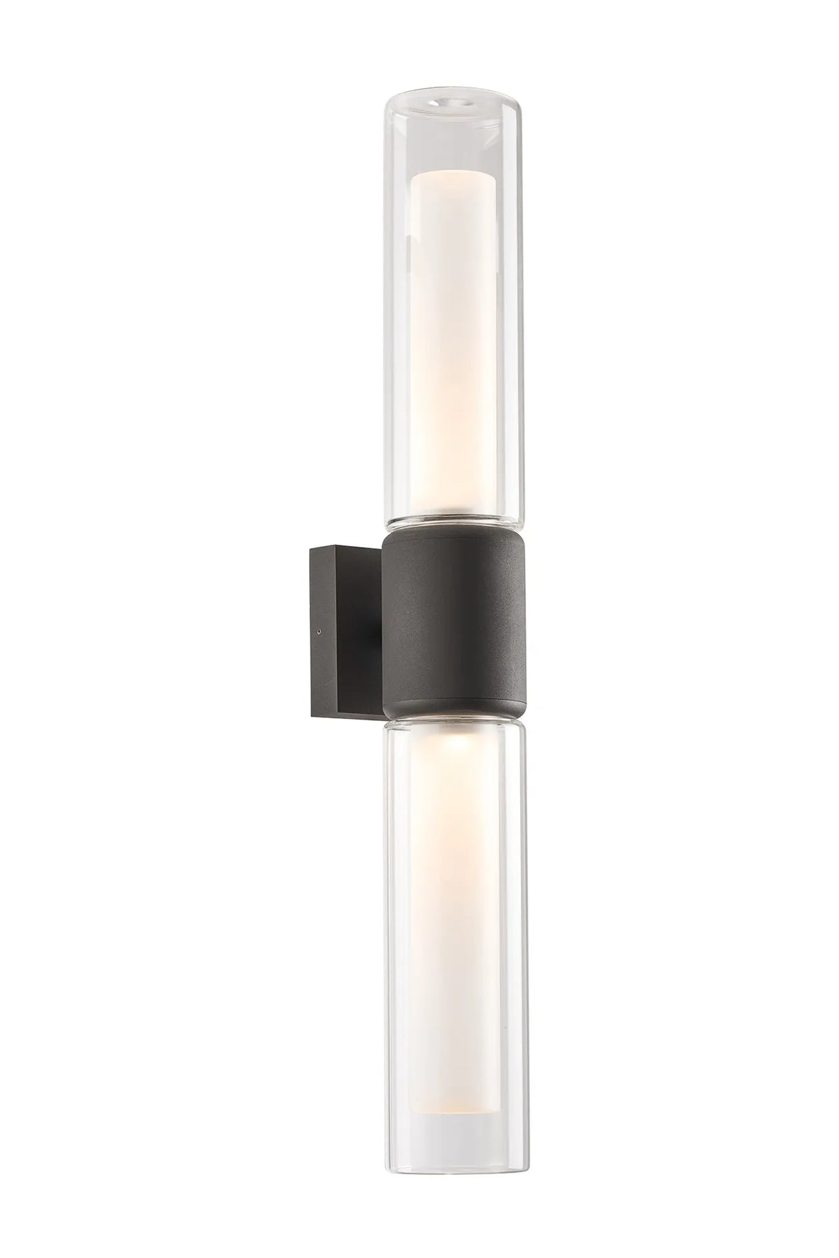 Fabula Henley IP65 2 Light Wall Light – Anthracite & Frosted Glass 73.8 cm