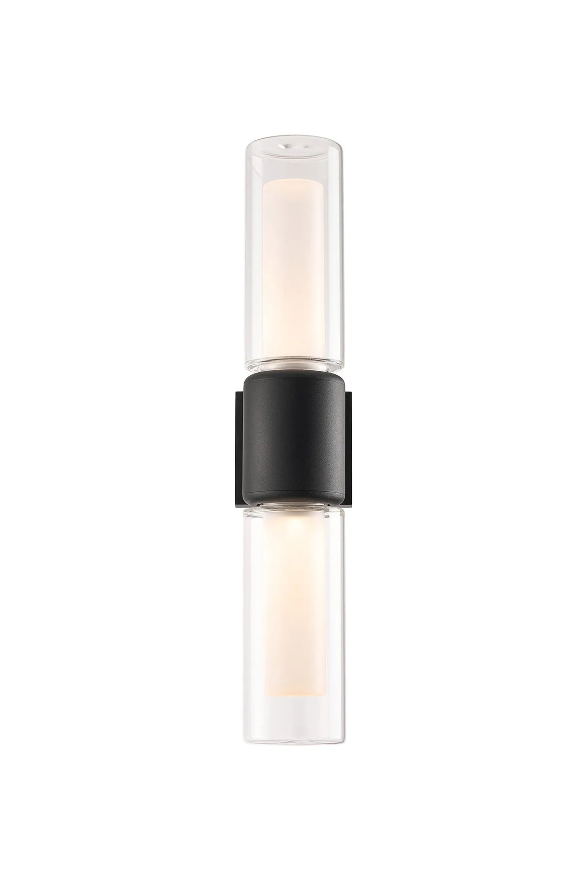 Fabula Henley Lamp 2 x GU10 Wall Light – 12 cm – Black & Clear & Frosted Shade (A) 230mm – IP65