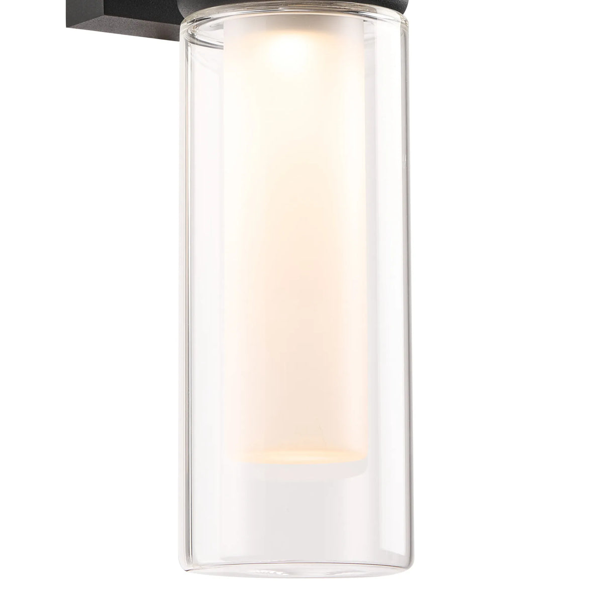 Fabula Henley Lamp 2 x GU10 Wall Light – 12 cm – Black & Clear & Frosted Shade (A) 230mm – IP65