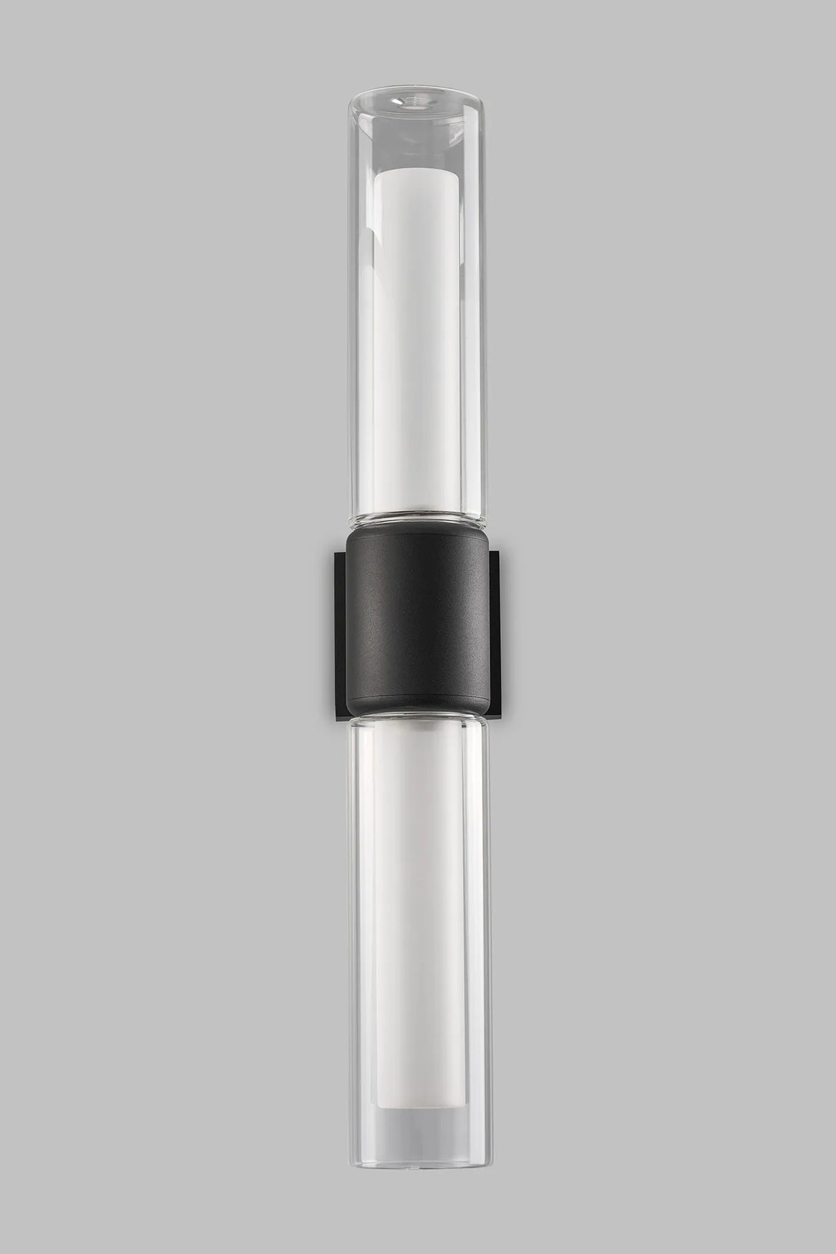 Fabula Henley Lamp 2 x GU10 Wall Light – 12 cm – Black & Clear & Frosted Shade (A) 305mm – IP65
