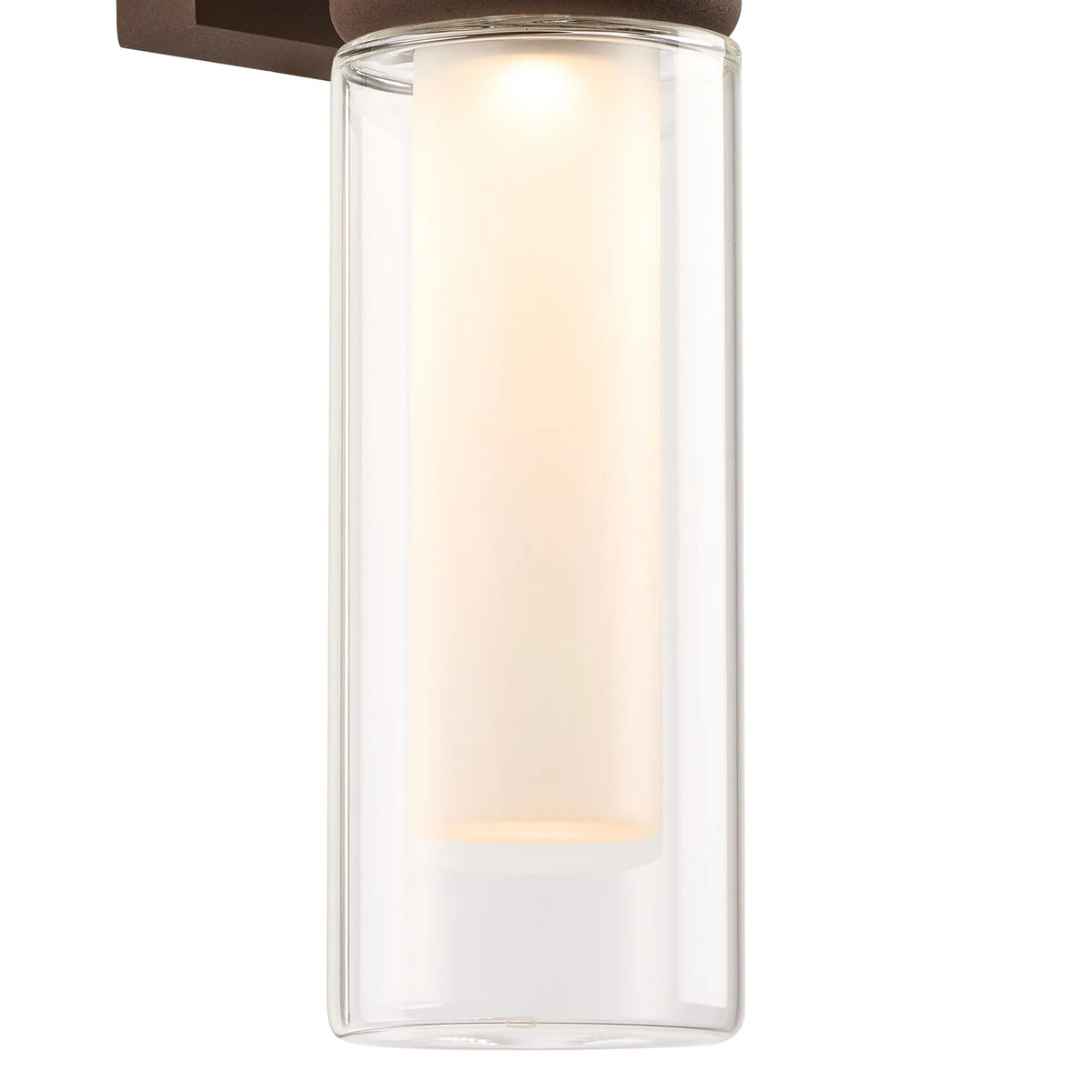 Fabula Henley IP65 2 Light Wall Light – Cacao & Frosted Glass