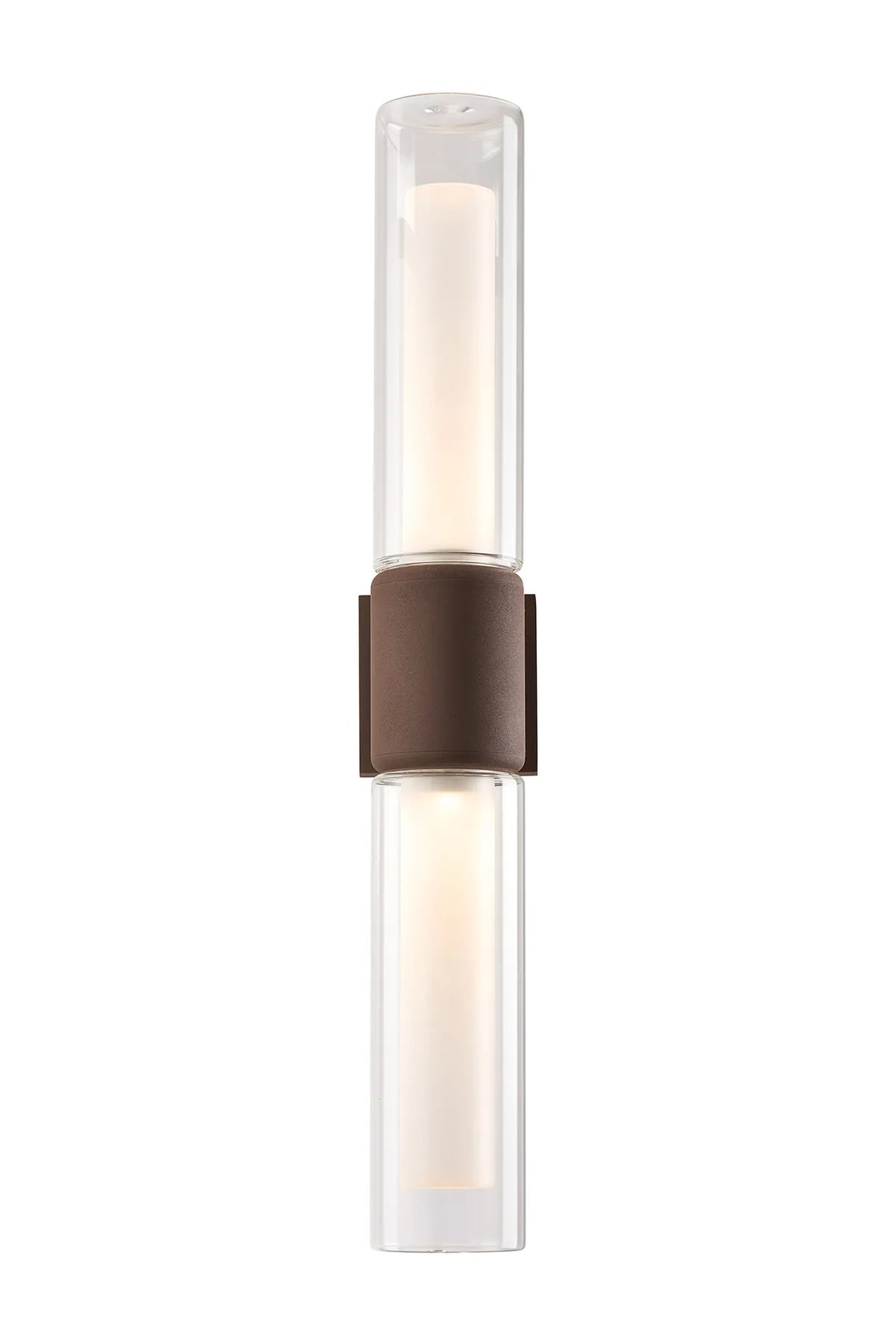 Fabula Henley IP65 2 Light Wall Light – Cacao & Frosted Glass
