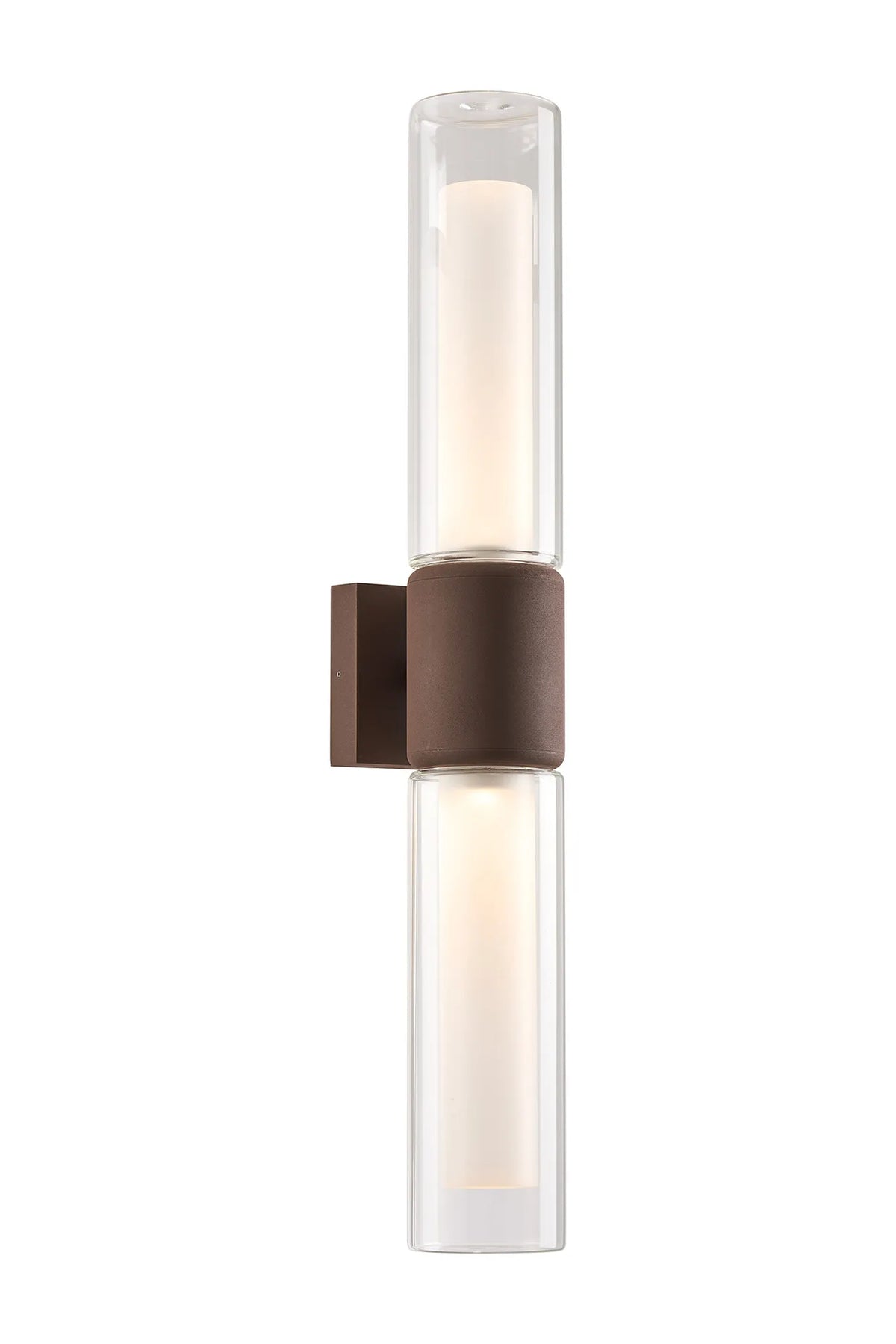 Fabula Henley IP65 2 Light Wall Light – Cacao & Frosted Glass 73.8 cm