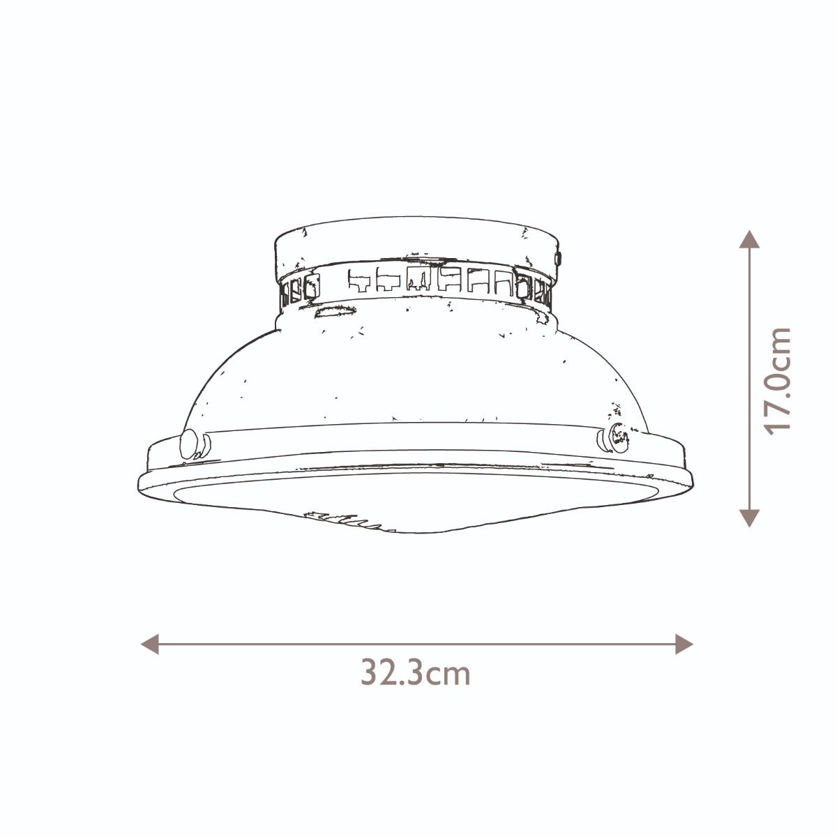 Hinkley Amelia 2 Light Flush Light - Buckeye Bronze