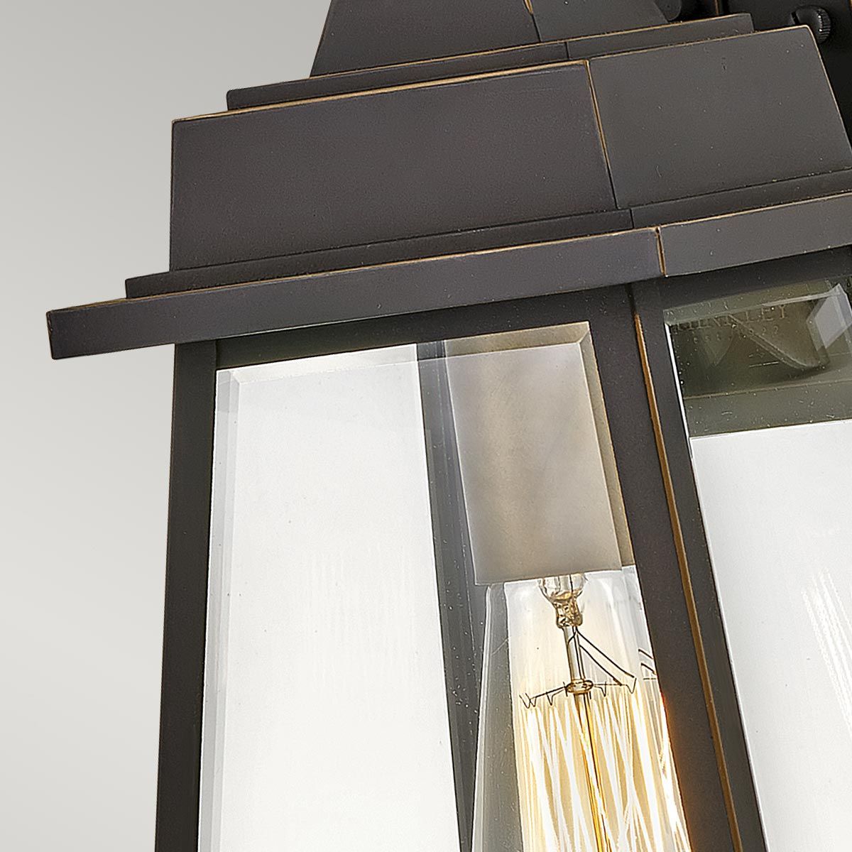 Hinkley Bainbridge Single Light Medium Wall Lantern - Oil Rubbed Bronze & Heritage Brass