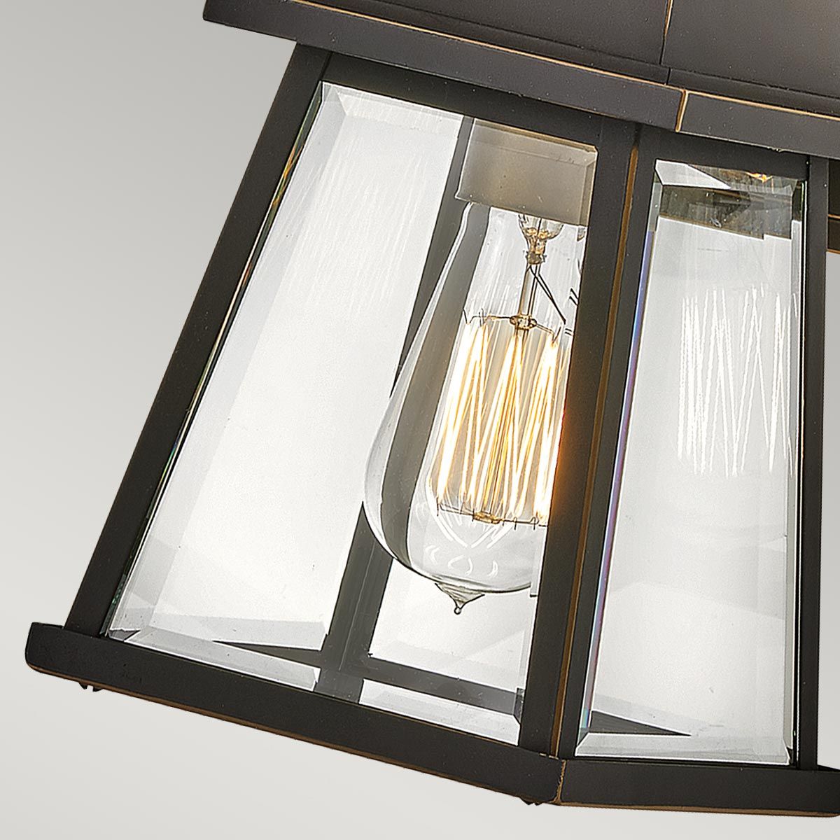 Hinkley Bainbridge Single Light Small Wall Lantern - Oil Rubbed Bronze & Heritage Brass