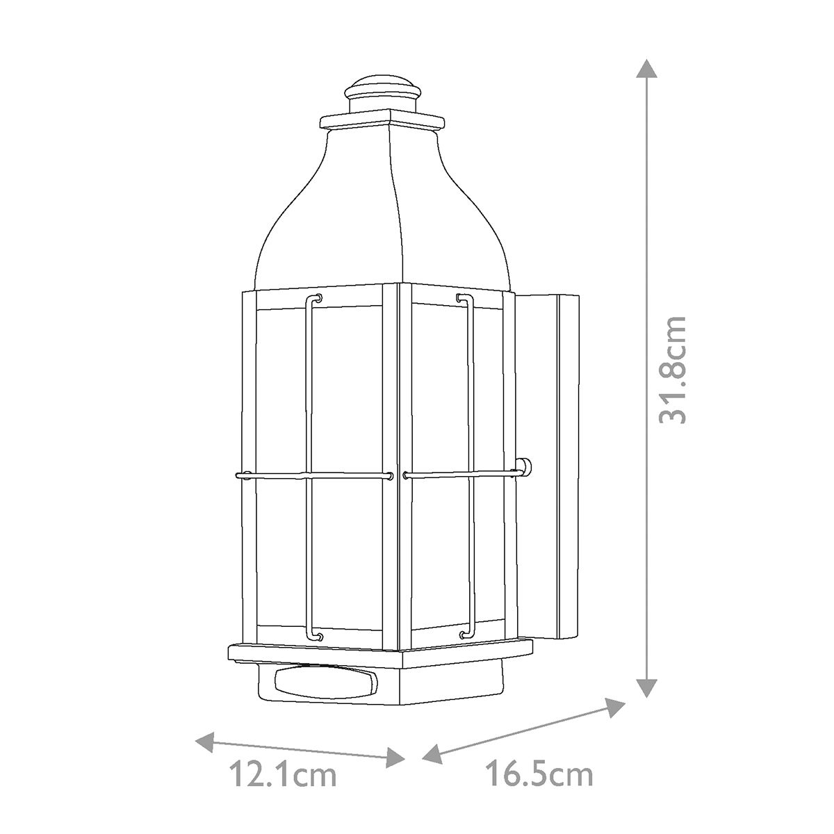Hinkley Bingham Single Light Small Wall Lantern - Sienna