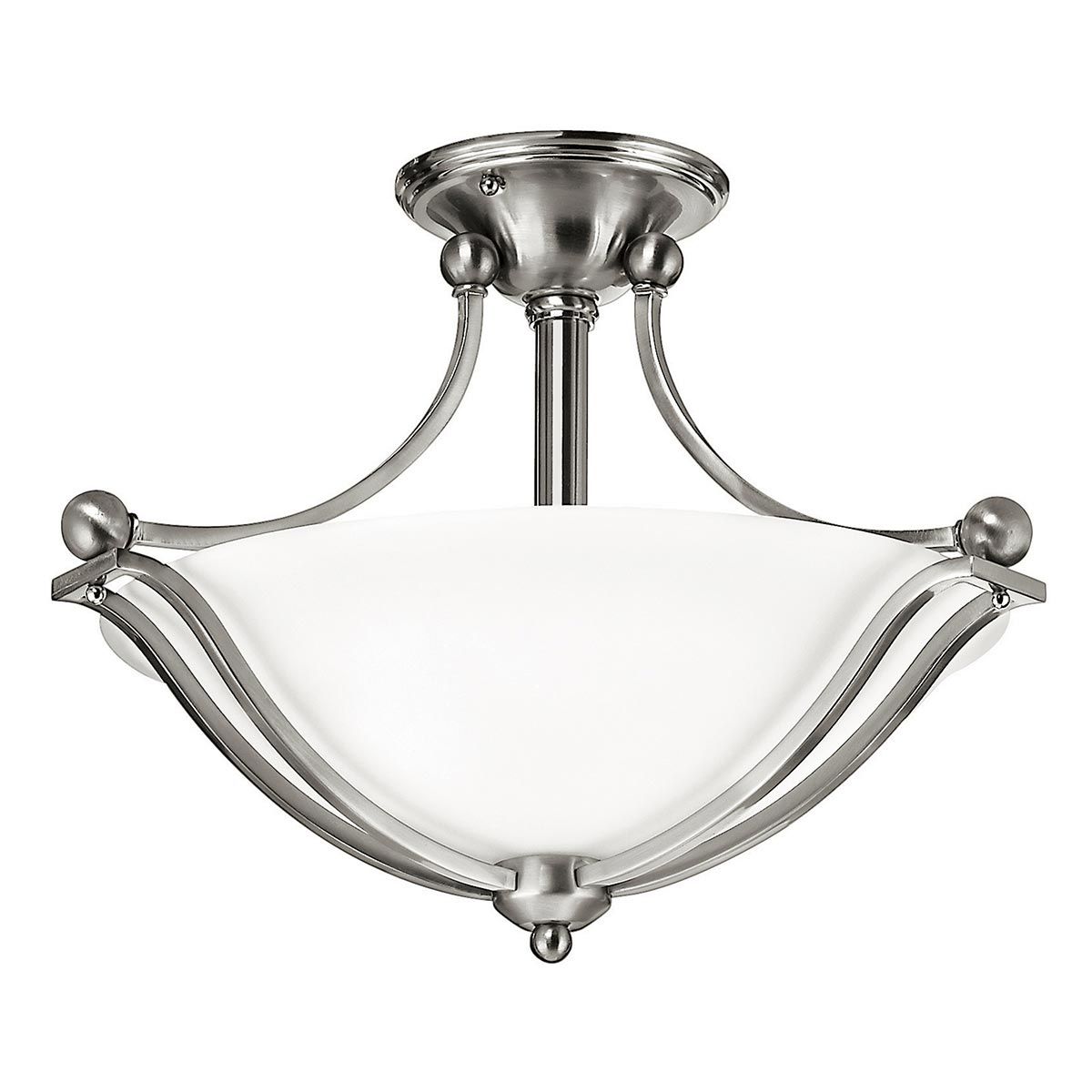 Hinkley Bolla 2 Light Semi-Flush Fitting - Brushed Nickel