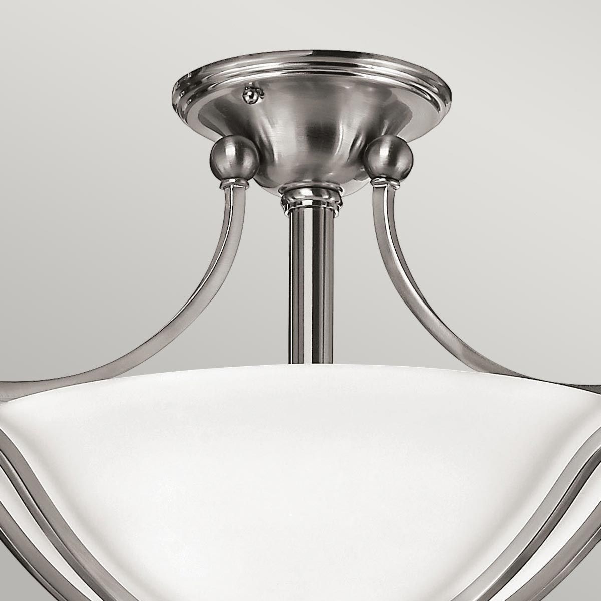 Hinkley Bolla 2 Light Semi-Flush Fitting - Brushed Nickel
