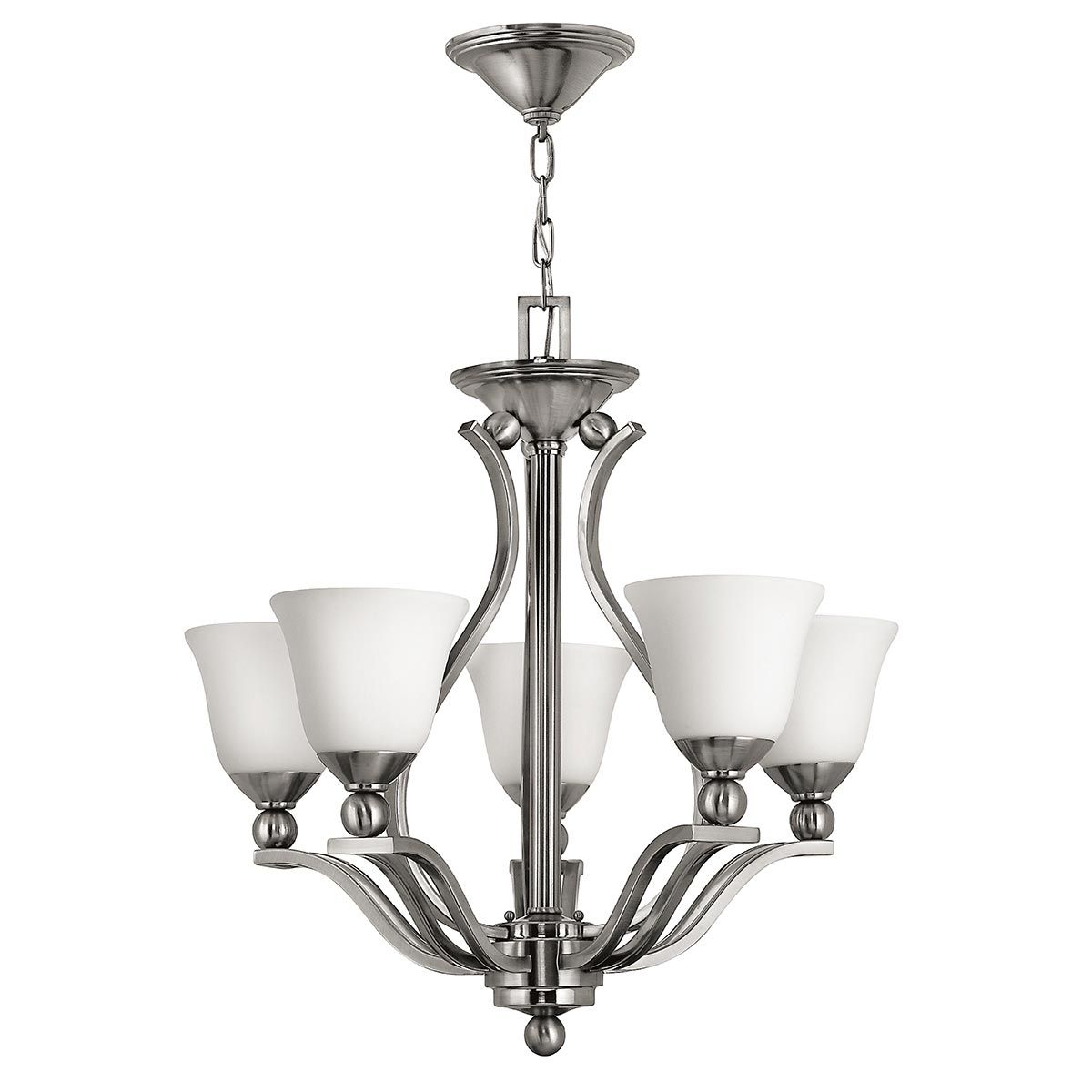 Hinkley Bolla 5 Light Chandelier - Brushed Nickel