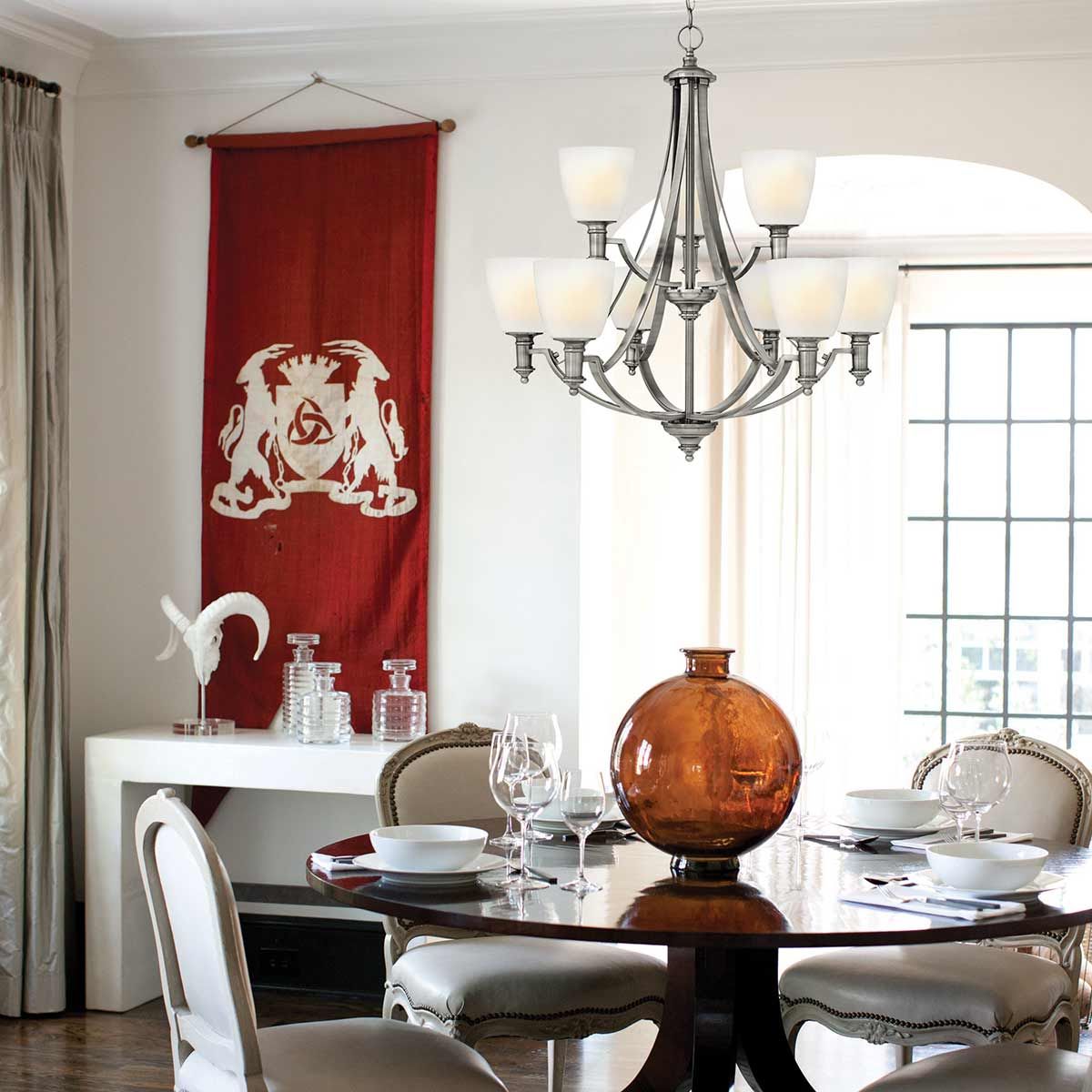 Hinkley Bolla 9 Light Chandelier - Brushed Nickel