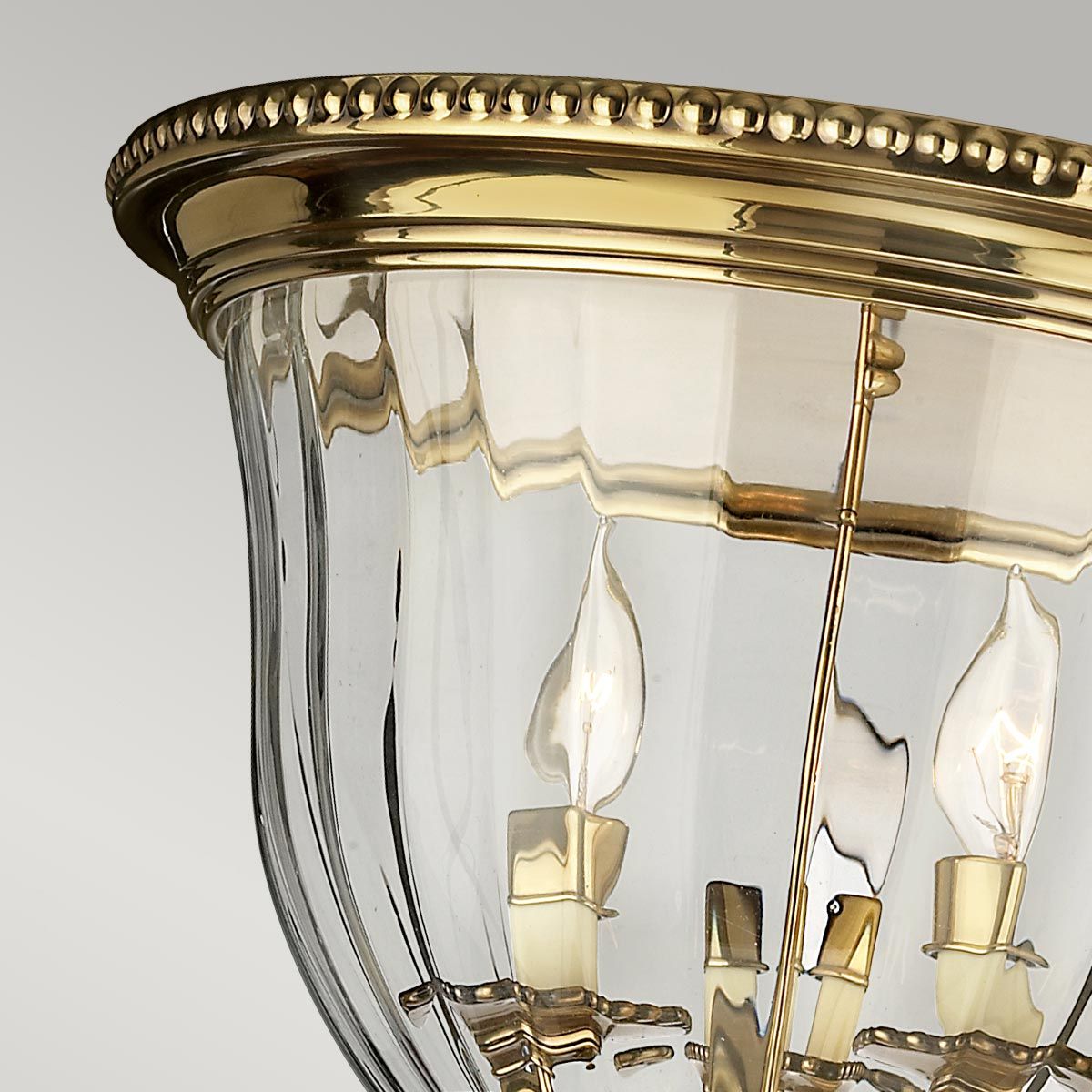 Hinkley Cambridge 3 Light Flush Mount - Burnished Brass