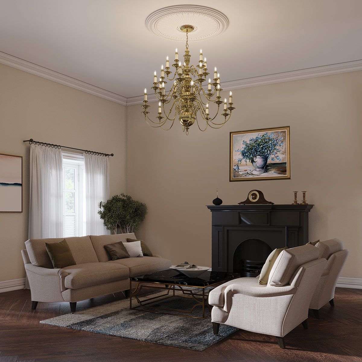 Hinkley Cambridge 25 Light Chandelier - Burnished Brass