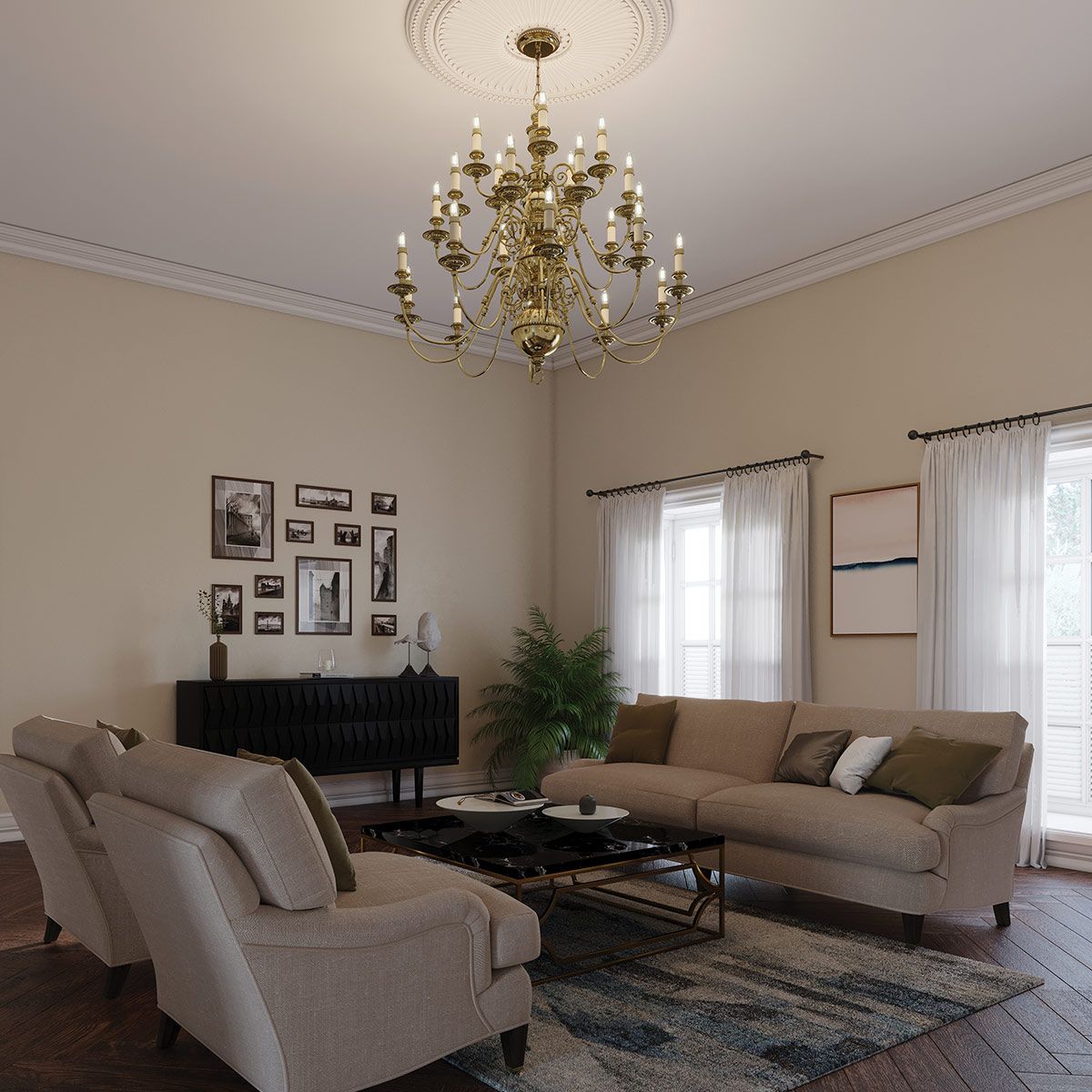 Hinkley Cambridge 25 Light Chandelier - Burnished Brass