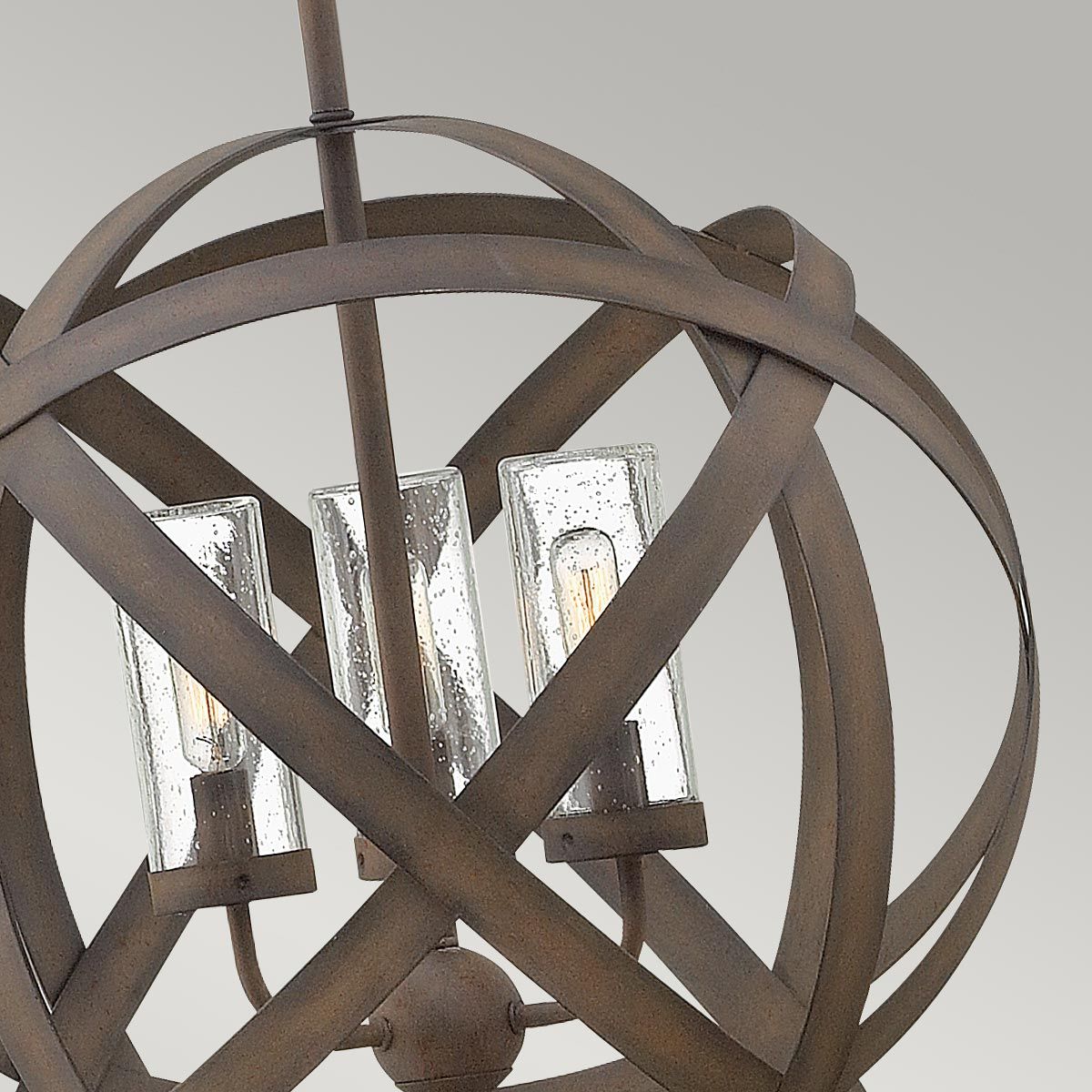 Hinkley Carson 3 Light Outdoor Chandelier - Vintage Iron