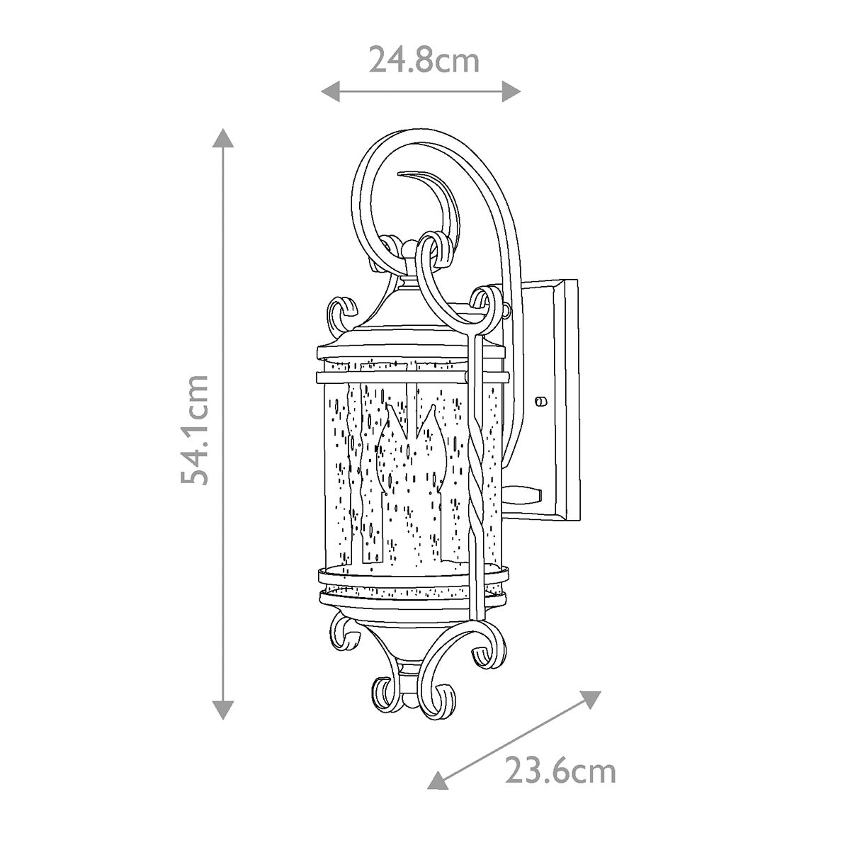 Hinkley Casa 2 Light Wall Lantern - Olde Black