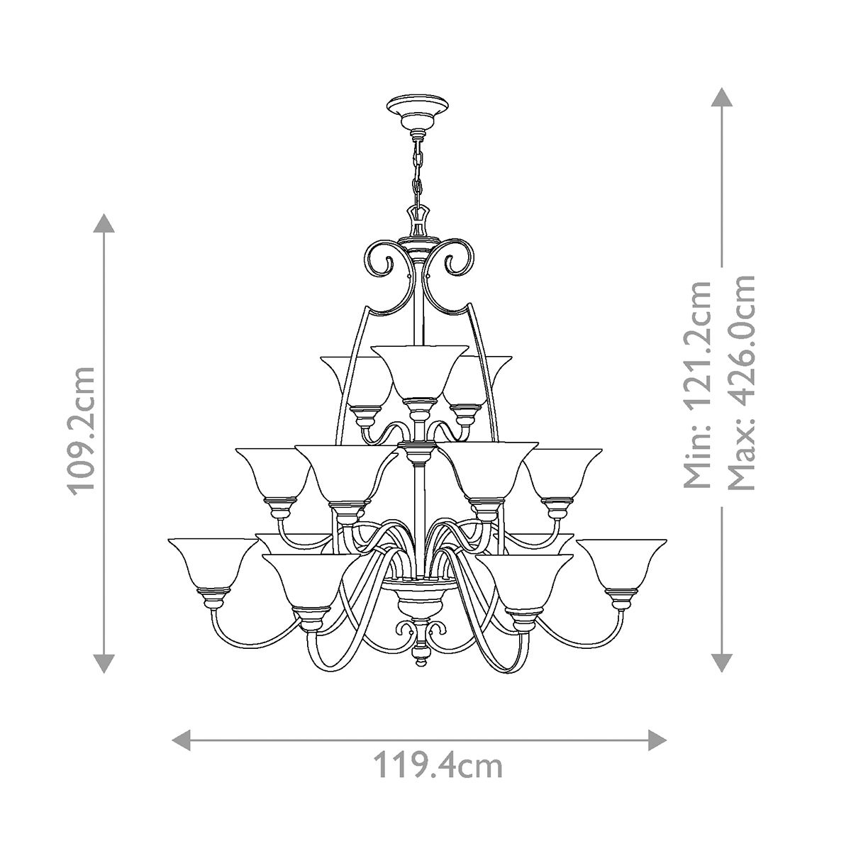 Hinkley Cello 15 Light Chandelier - Antique Bronze