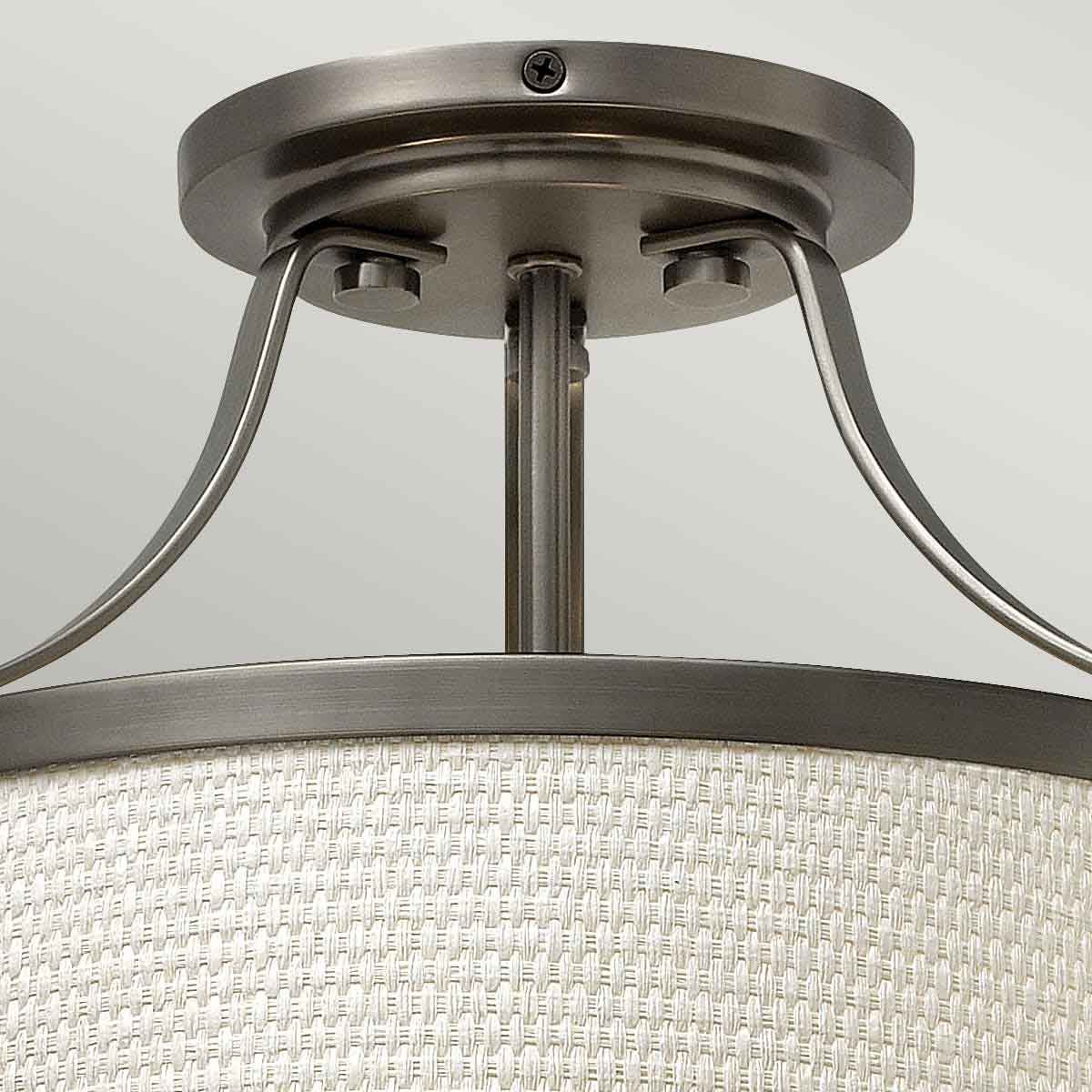 Hinkley Charlotte 3 Light Semi-Flush - Antique Nickel