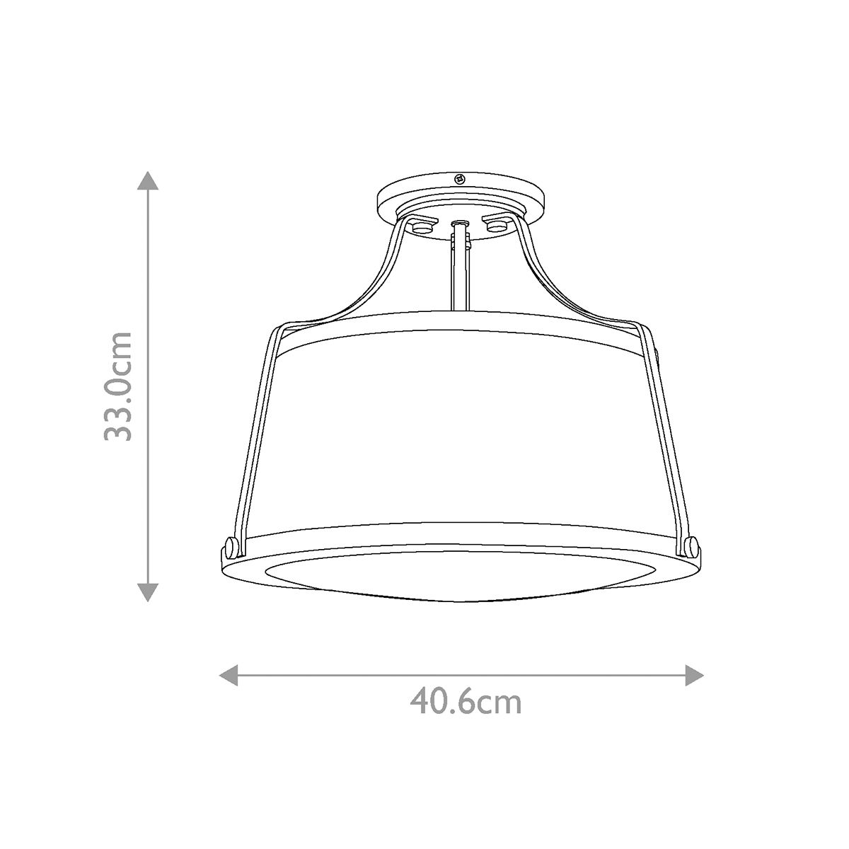 Hinkley Charlotte 3 Light Semi-Flush - Antique Nickel