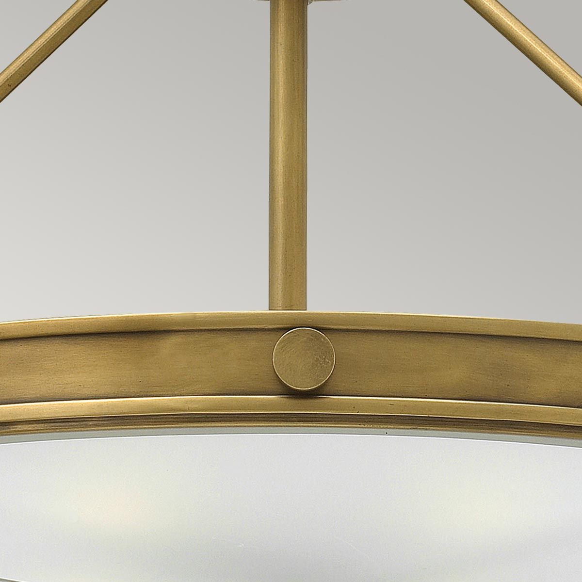 Hinkley Collier 4 Light Large Semi-Flush Fitting - Heritage Brass