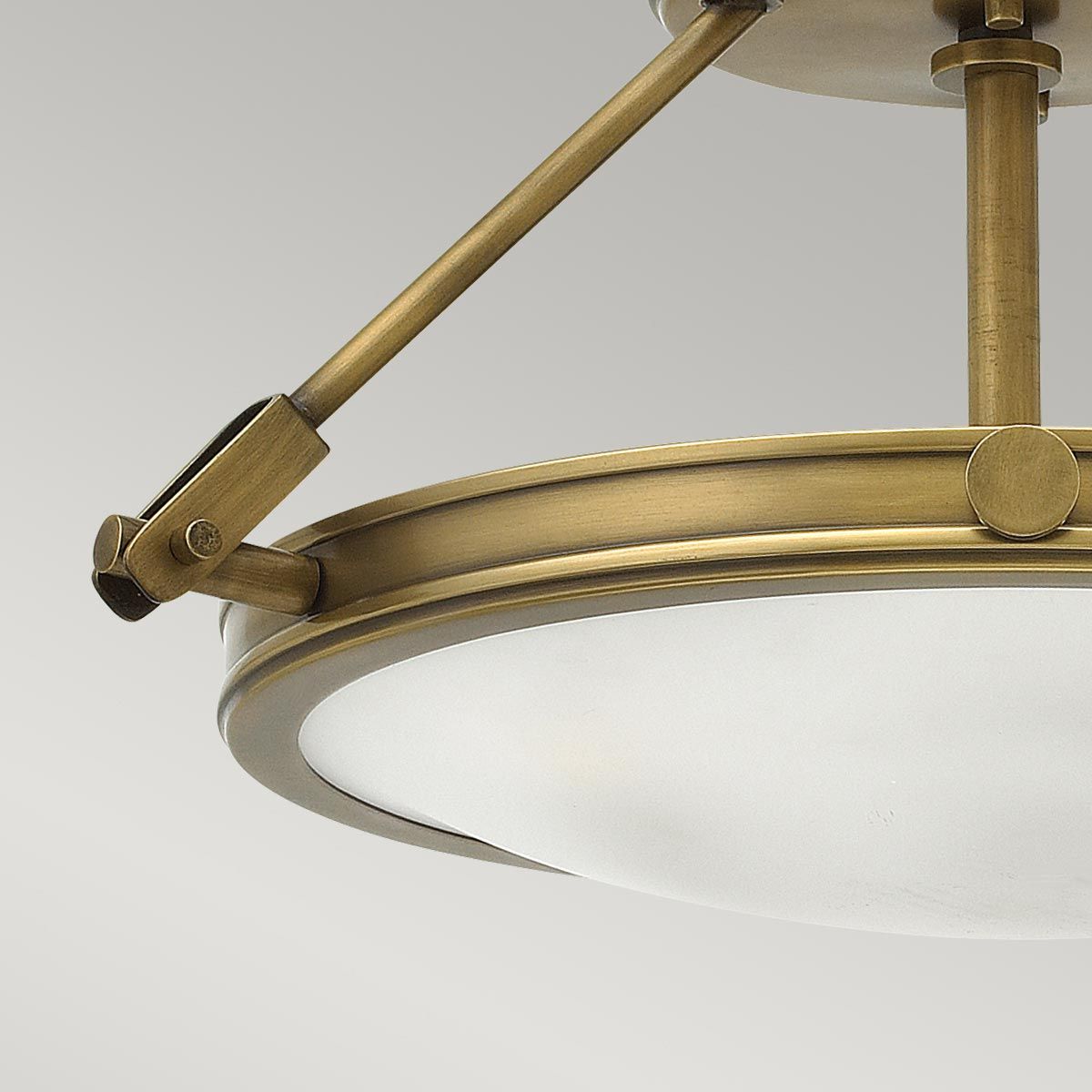 Hinkley Collier 3 Light Small Semi-Flush Fitting - Heritage Brass