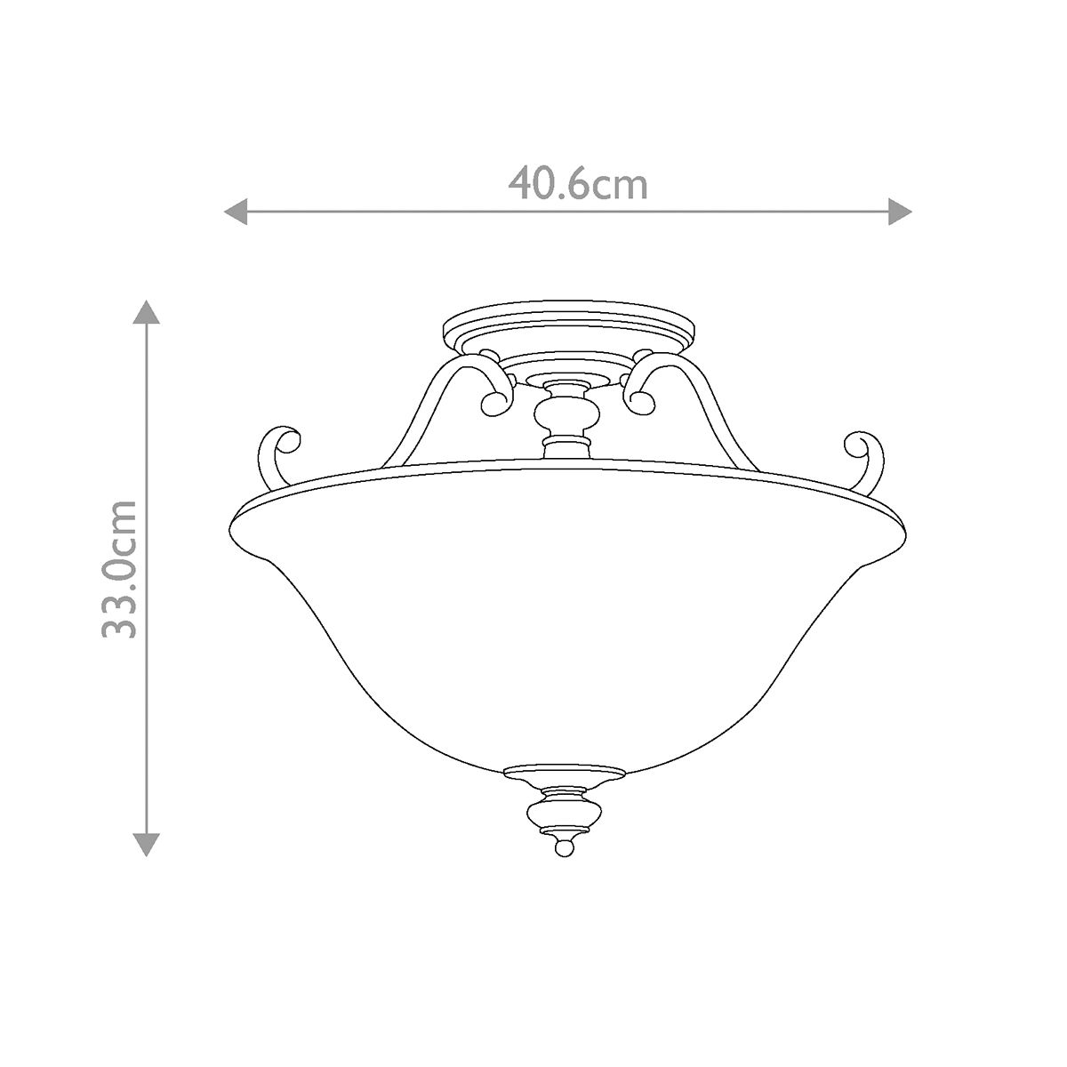 Hinkley Dunhill 2 Light Semi-Flush - Royal Bronze