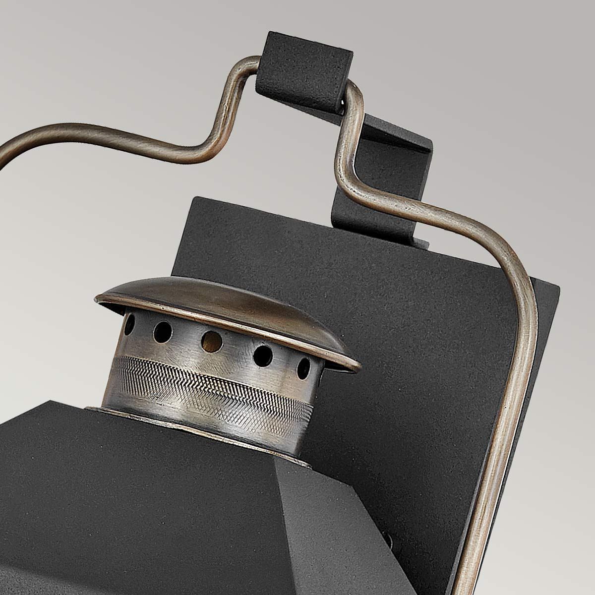 Hinkley Fitzgerald 2 Light Medium Wall Lantern - Textured Black & Burnished Bronze