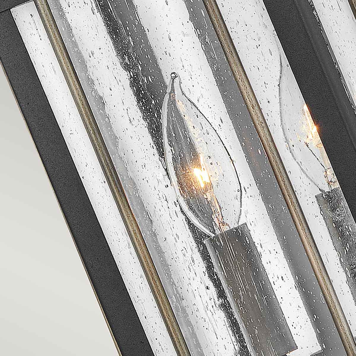 Hinkley Fitzgerald 2 Light Medium Wall Lantern - Textured Black & Burnished Bronze