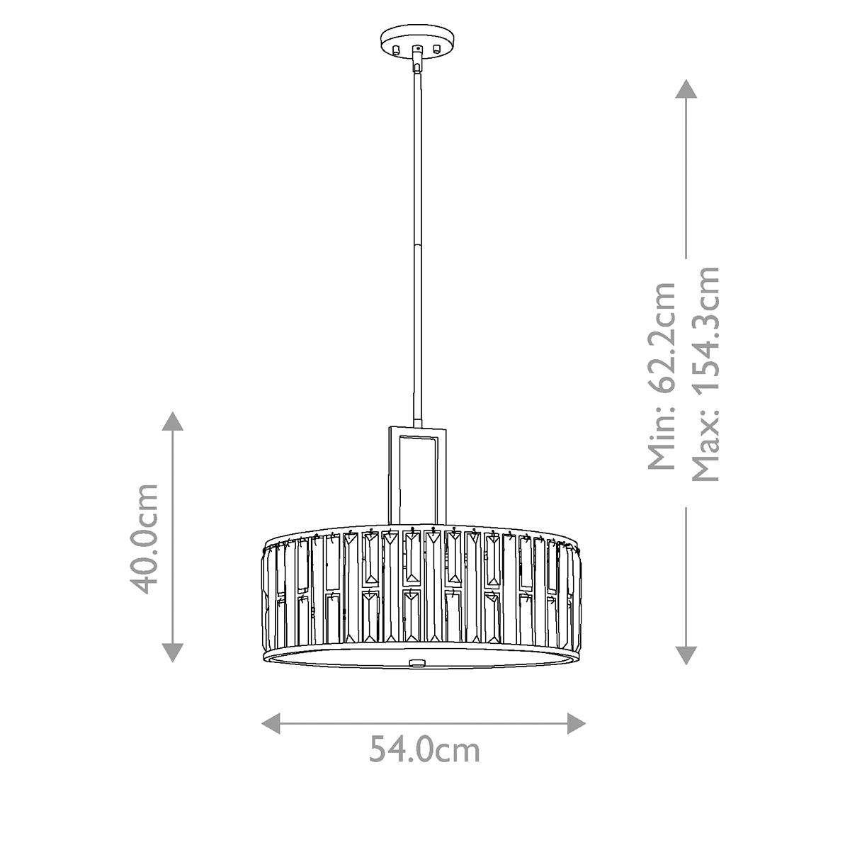 Hinkley Gemma 3 Light Pendant 540mm - Vintage Bronze