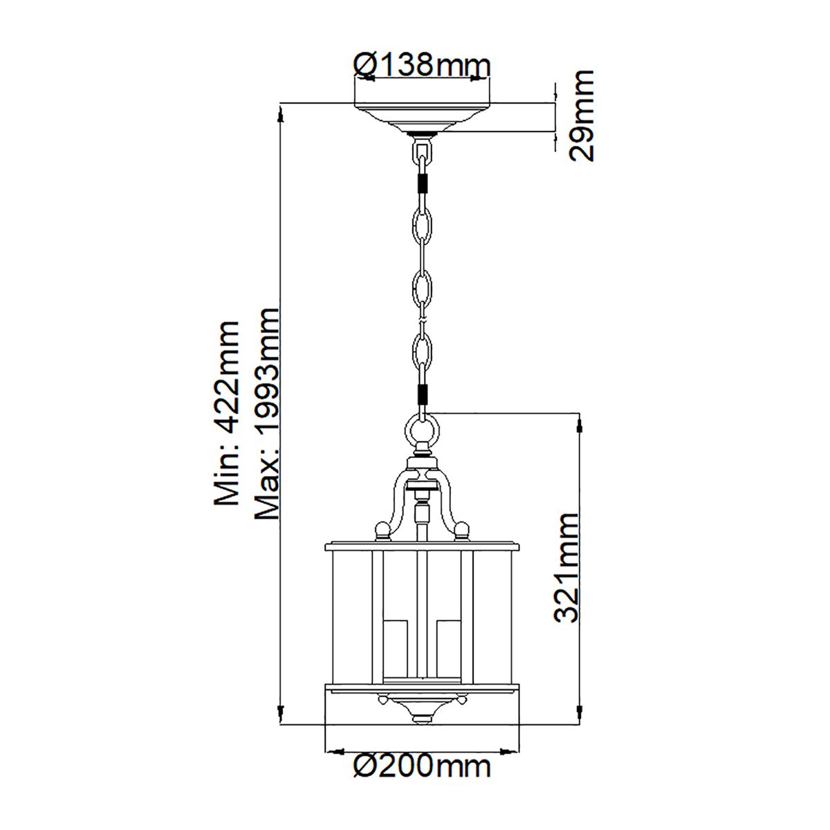 Hinkley Gentry 3 Light Small Pendant - Pewter