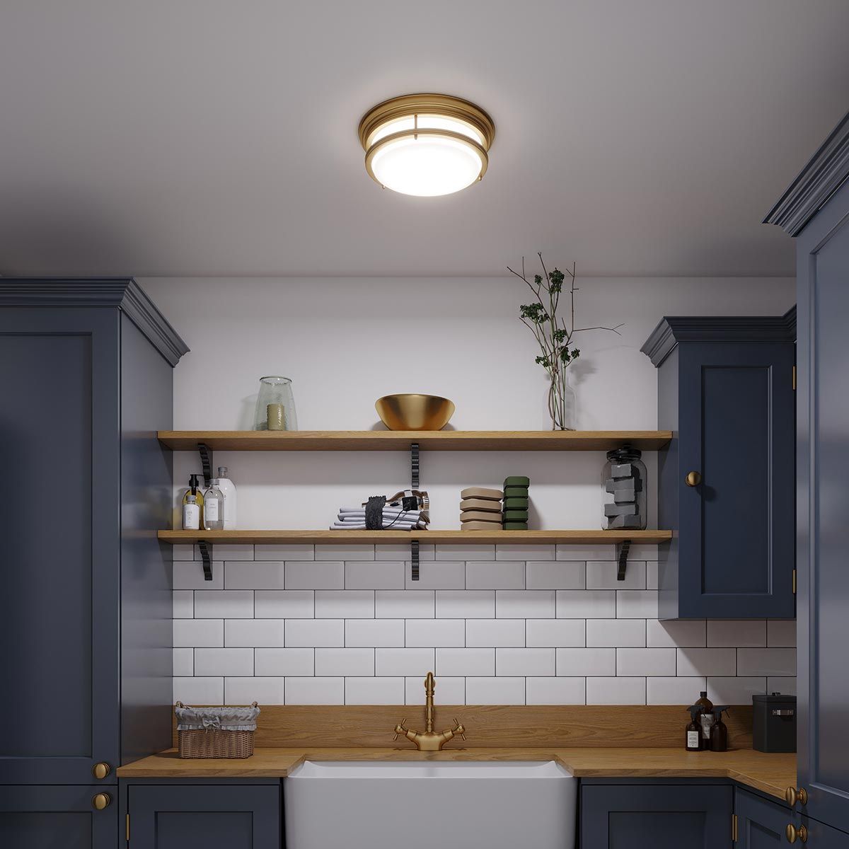 Hinkley Hadley 3 Light Flush Fitting - Brushed Bronze
