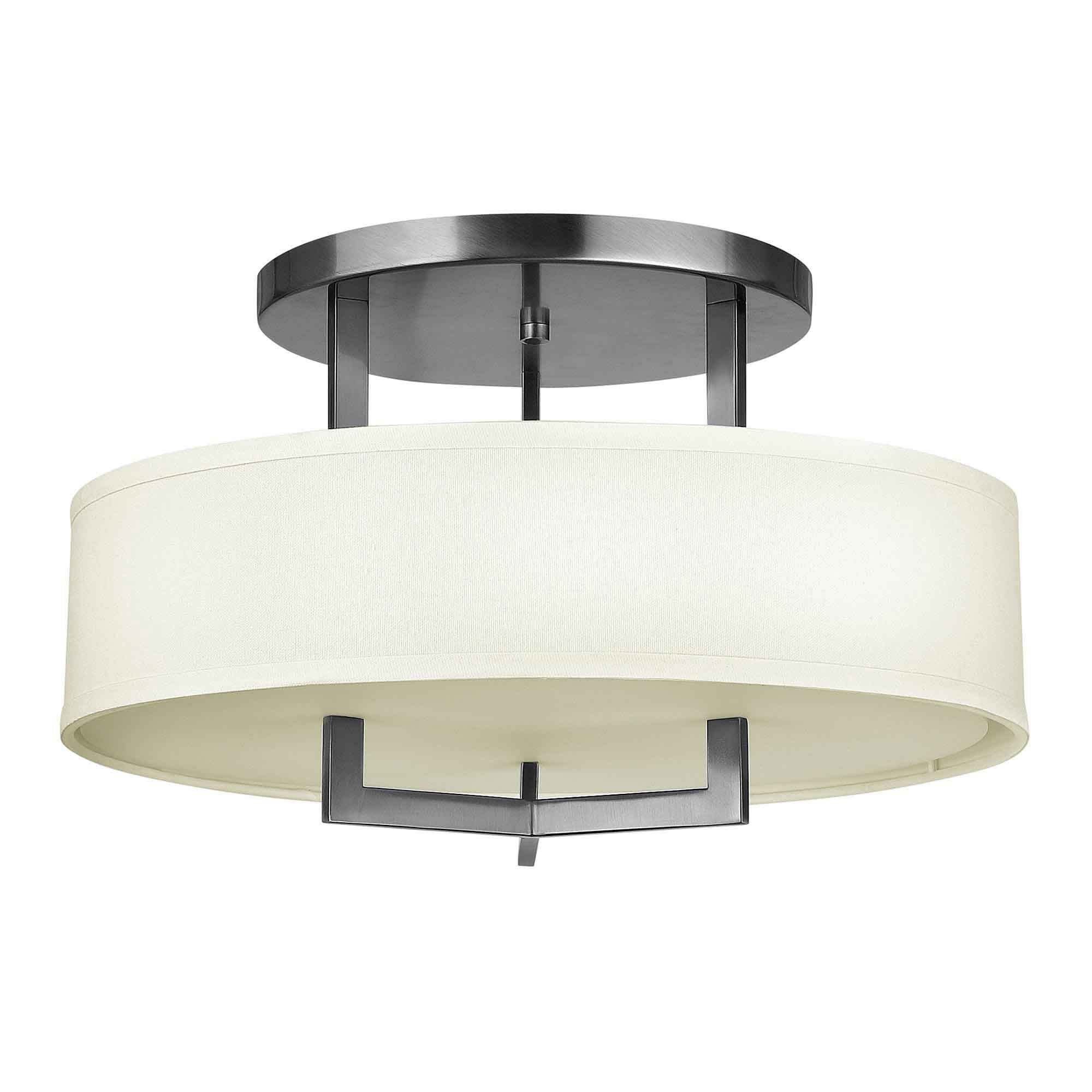 Hinkley Hampton 3 Light Semi-Flush - Antique Nickel