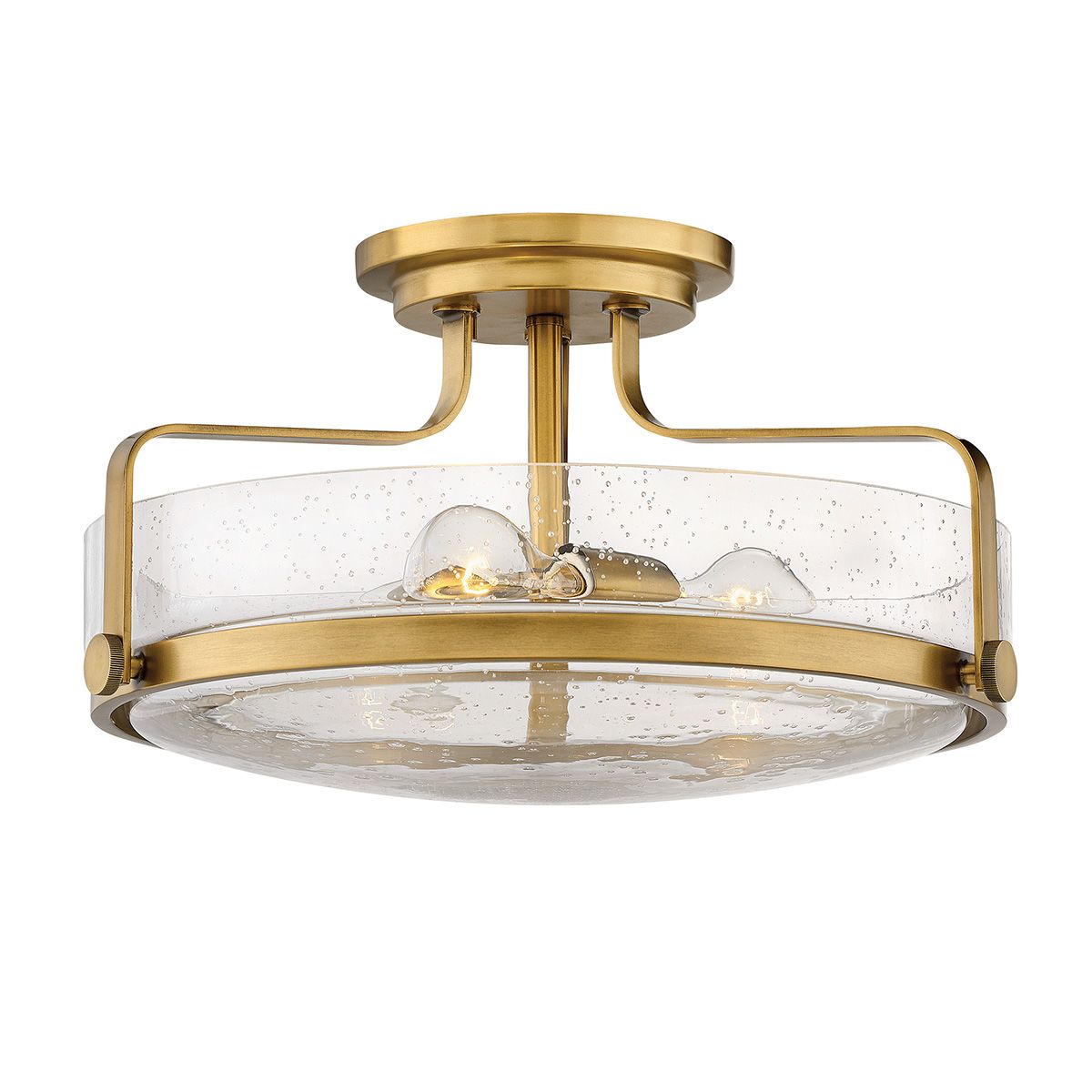 Hinkley Harper Medium Semi-Flush - Clear - Heritage Brass