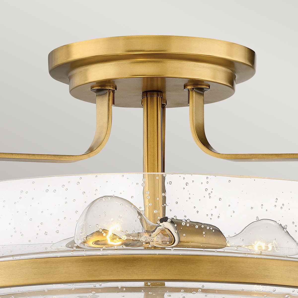 Hinkley Harper Medium Semi-Flush - Clear - Heritage Brass